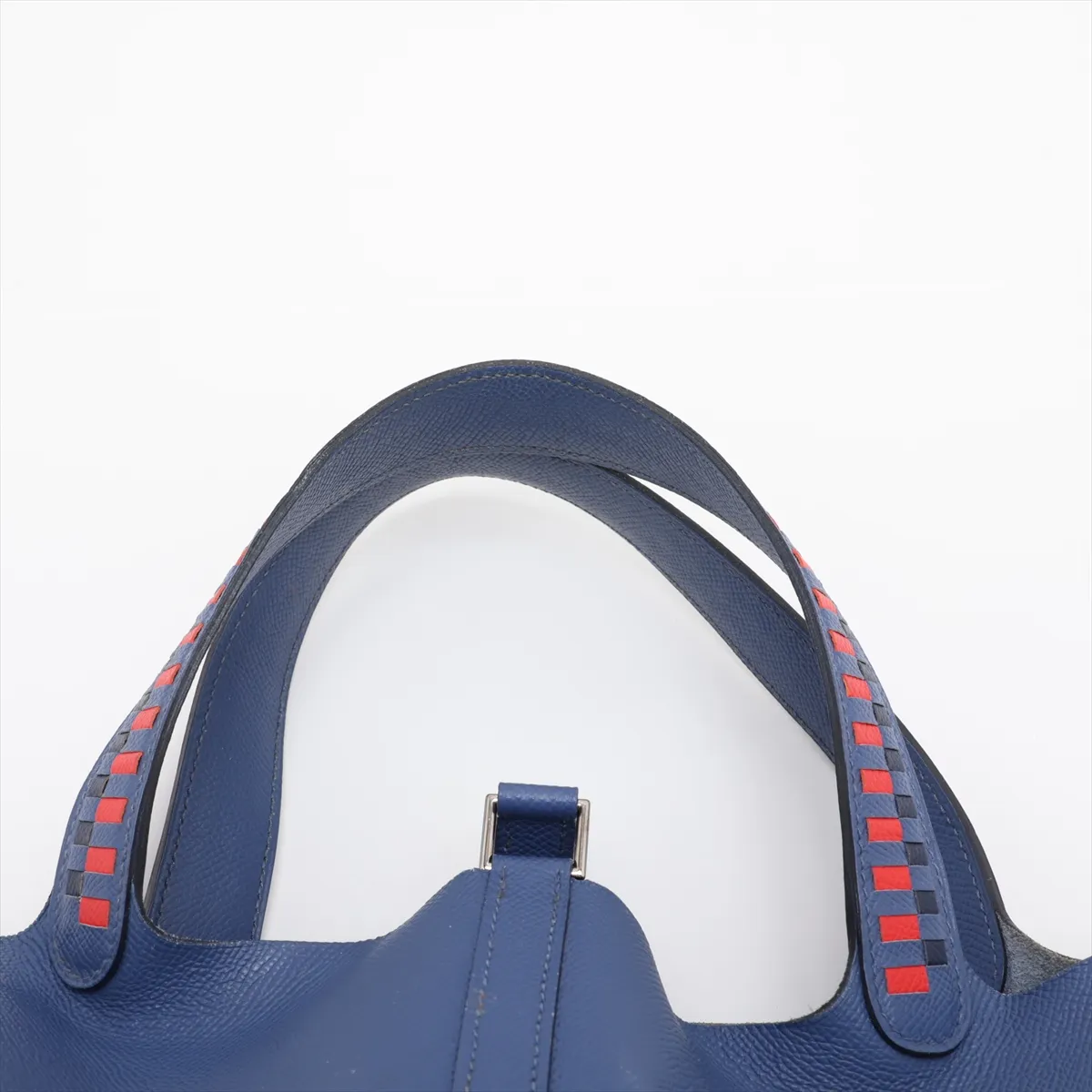 Picotin Lock 22 MM Tressage Veau Epsom Blue Brighton x Blue Saphir x Capucines Silver Hardware C: 2018 — view 6