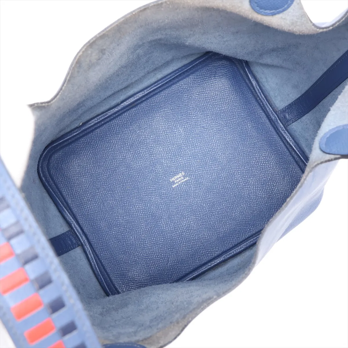 Picotin Lock 22 MM Tressage Veau Epsom Blue Brighton x Blue Saphir x Capucines Silver Hardware C: 2018 — view 7