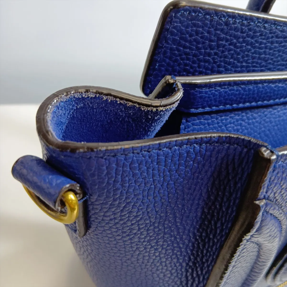 Luggage Nano Shopper Leather 2-Way Handbag, Blue — view 15