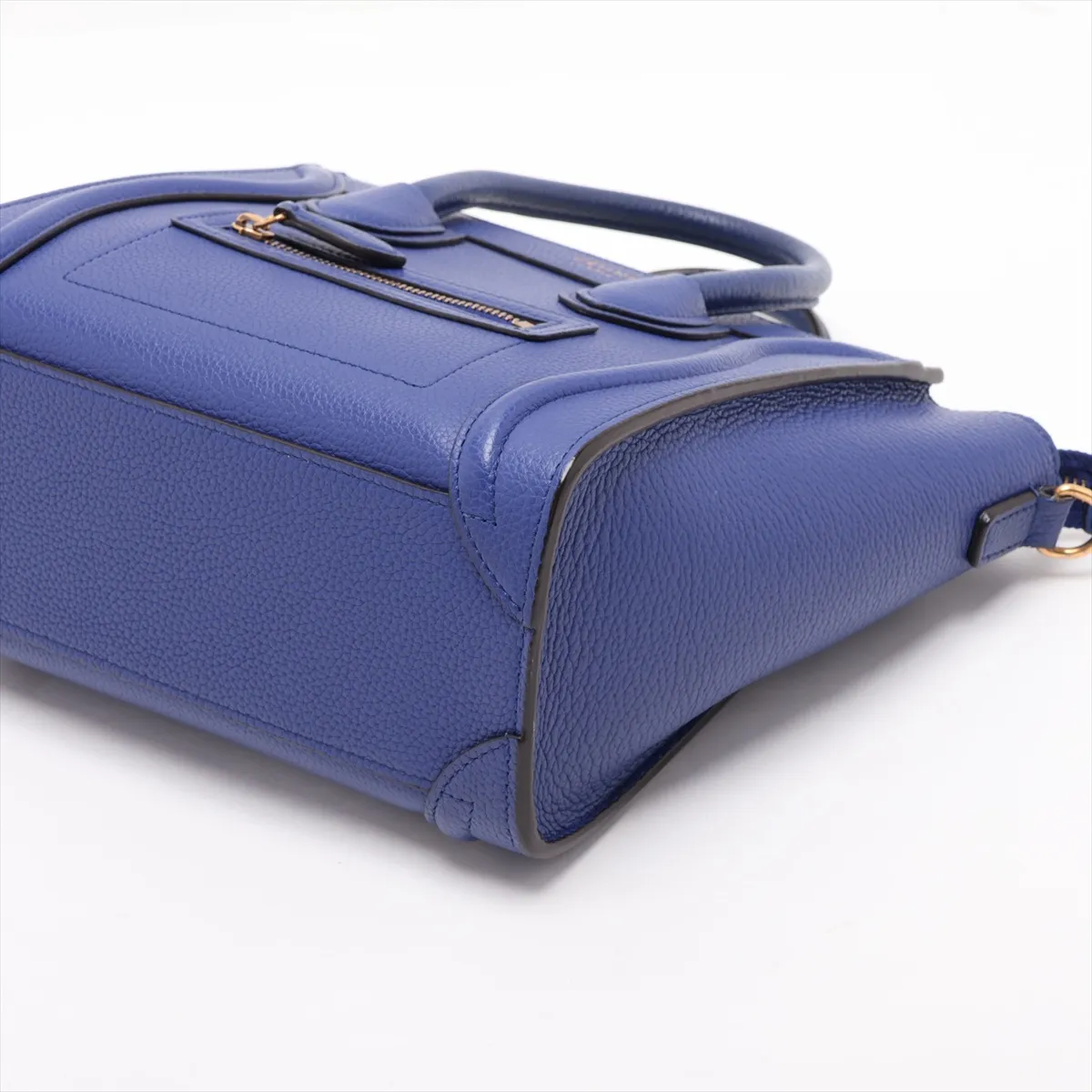 Luggage Nano Shopper Leather 2-Way Handbag, Blue — view 3