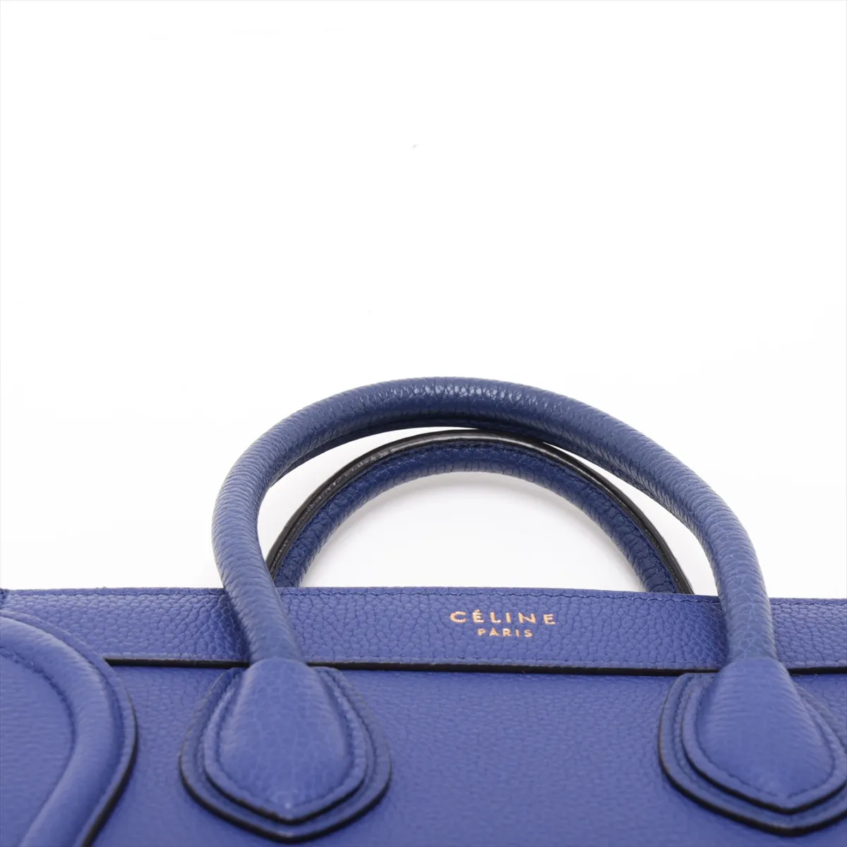 Luggage Nano Shopper Leather 2-Way Handbag, Blue — view 6