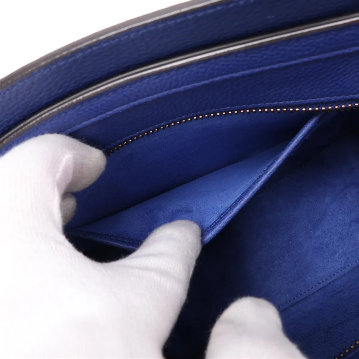 Luggage Nano Shopper Leather 2-Way Handbag, Blue — view 9