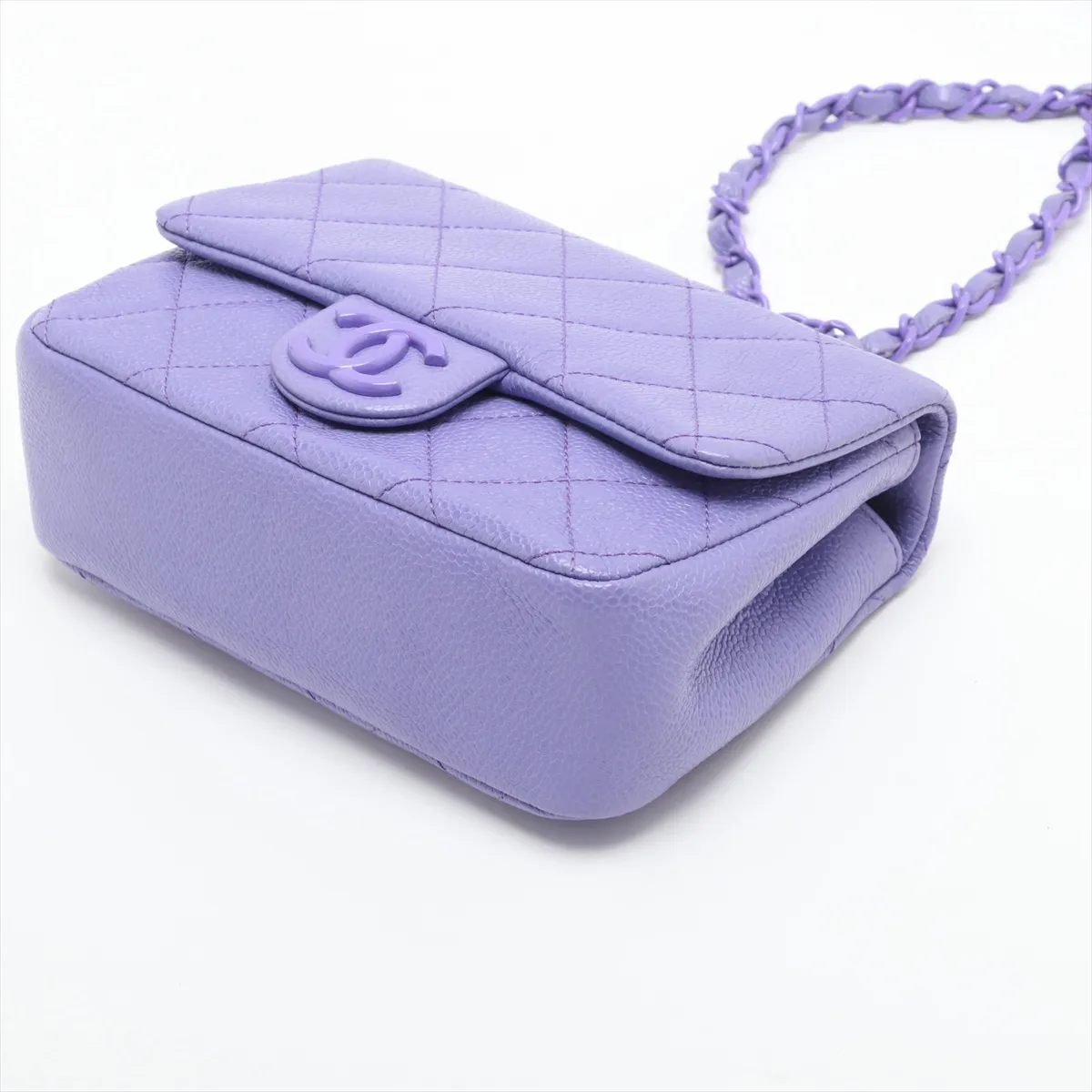 Mini Matelasse Caviar Skin Single Flap Single Chain Bag Purple Silver Hardware 29869265 29th Series — view 3
