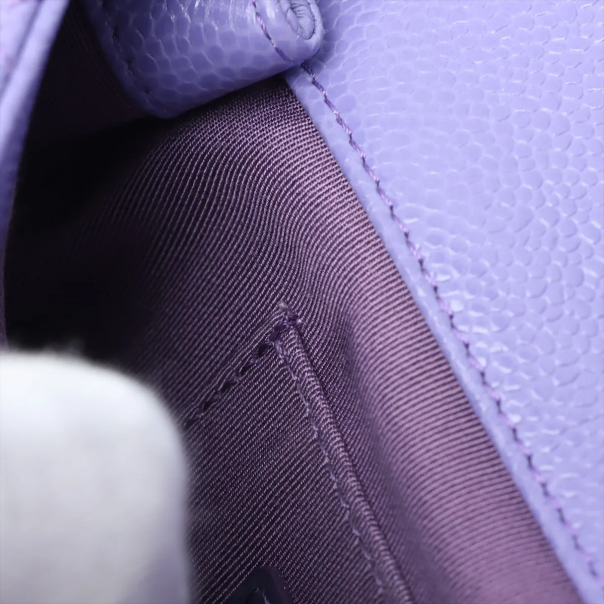 Mini Matelasse Caviar Skin Single Flap Single Chain Bag Purple Silver Hardware 29869265 29th Series — view 9