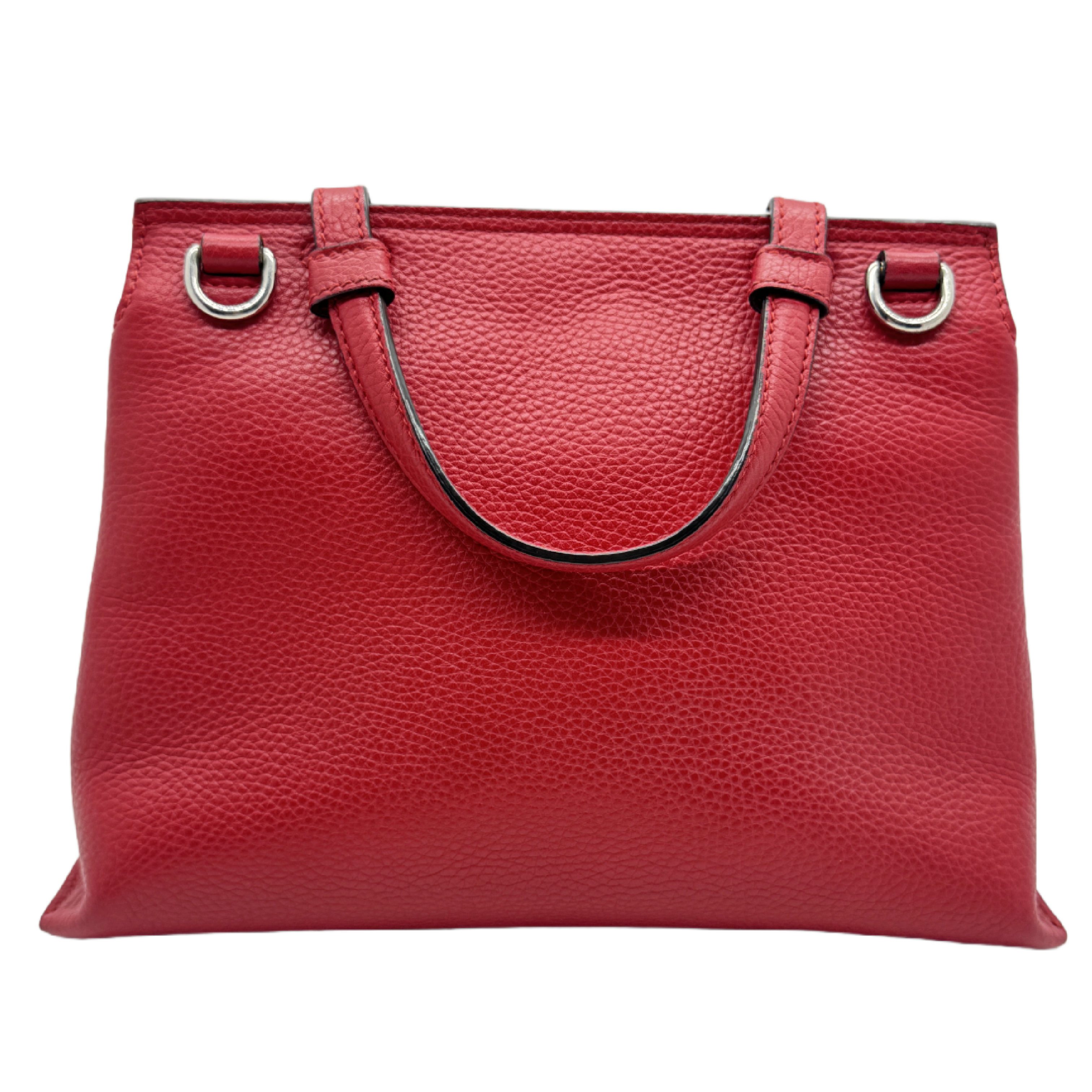Bamboo Daily Leather 2-Way Handbag/Shoulder Bag, Red Bamboo Shoulder Bag — view 2