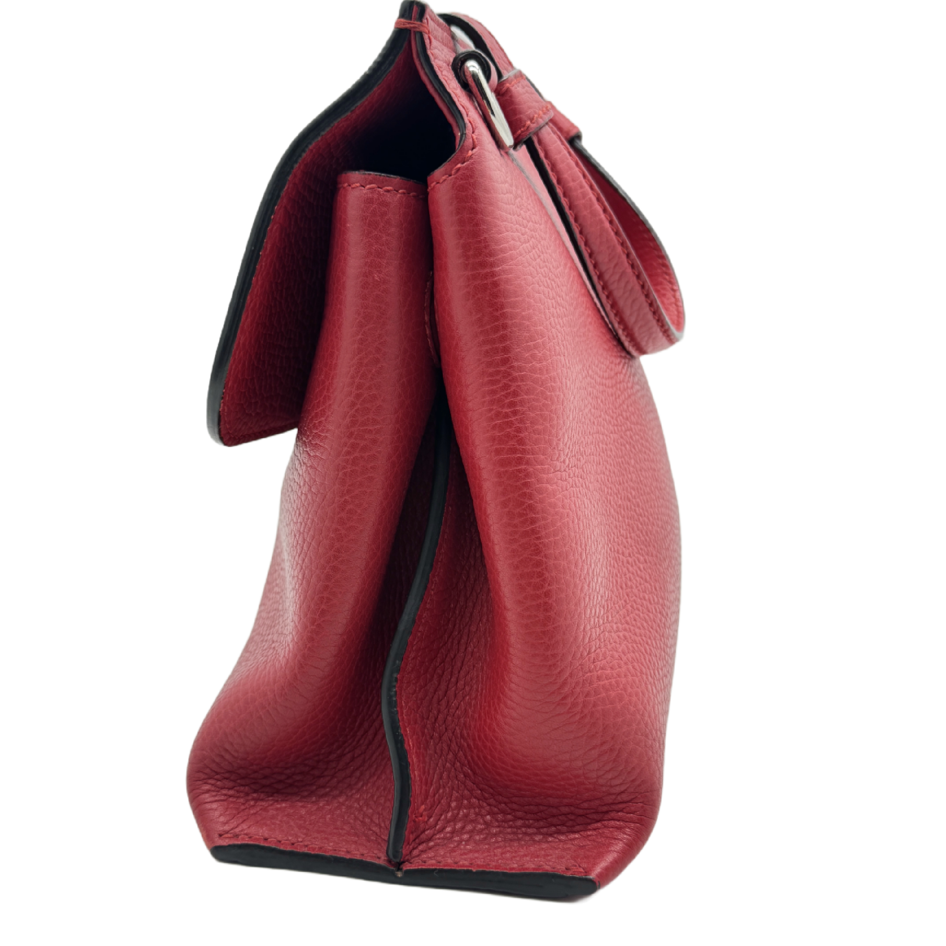 Bamboo Daily Leather 2-Way Handbag/Shoulder Bag, Red Bamboo Shoulder Bag — view 3