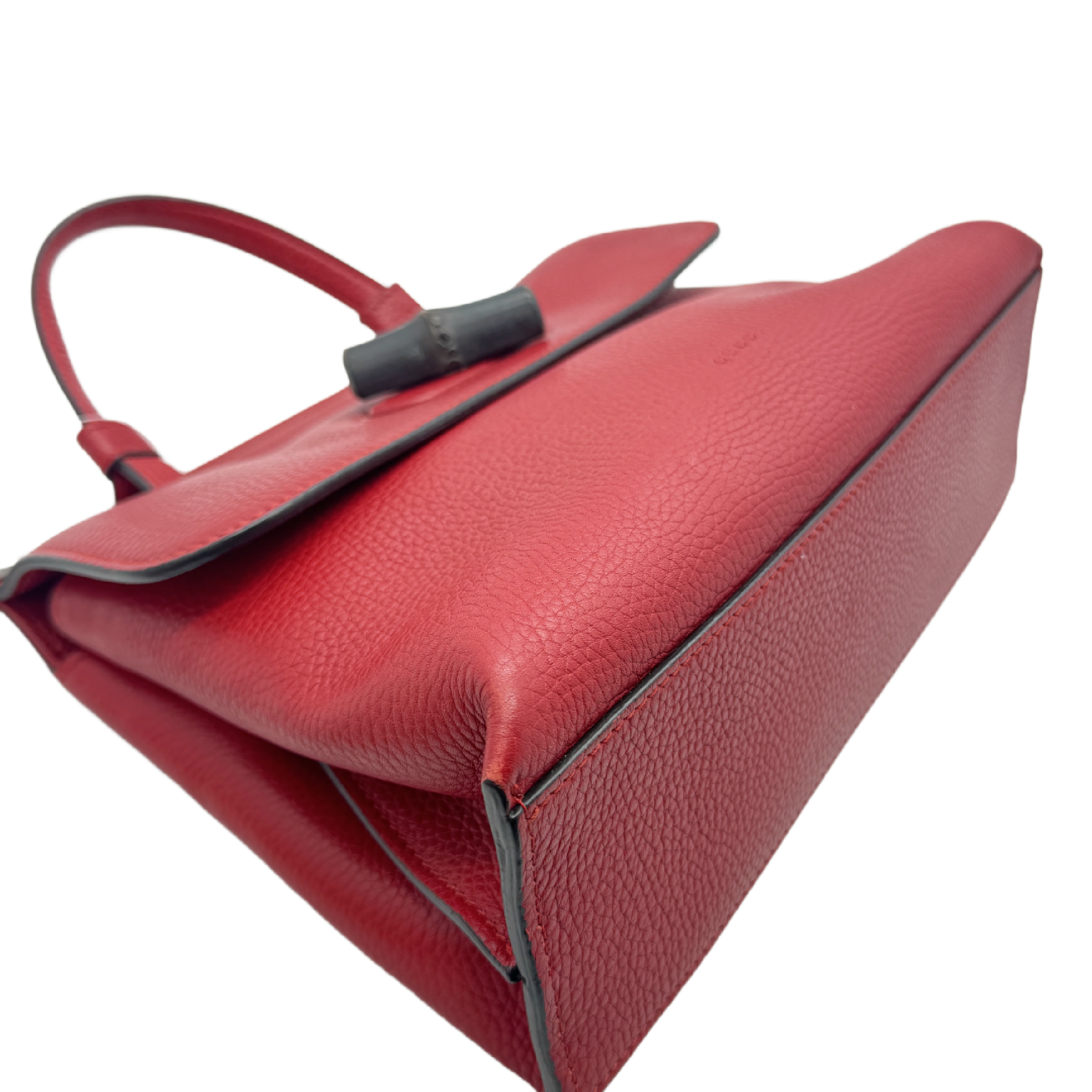 Bamboo Daily Leather 2-Way Handbag/Shoulder Bag, Red Bamboo Shoulder Bag — view 5