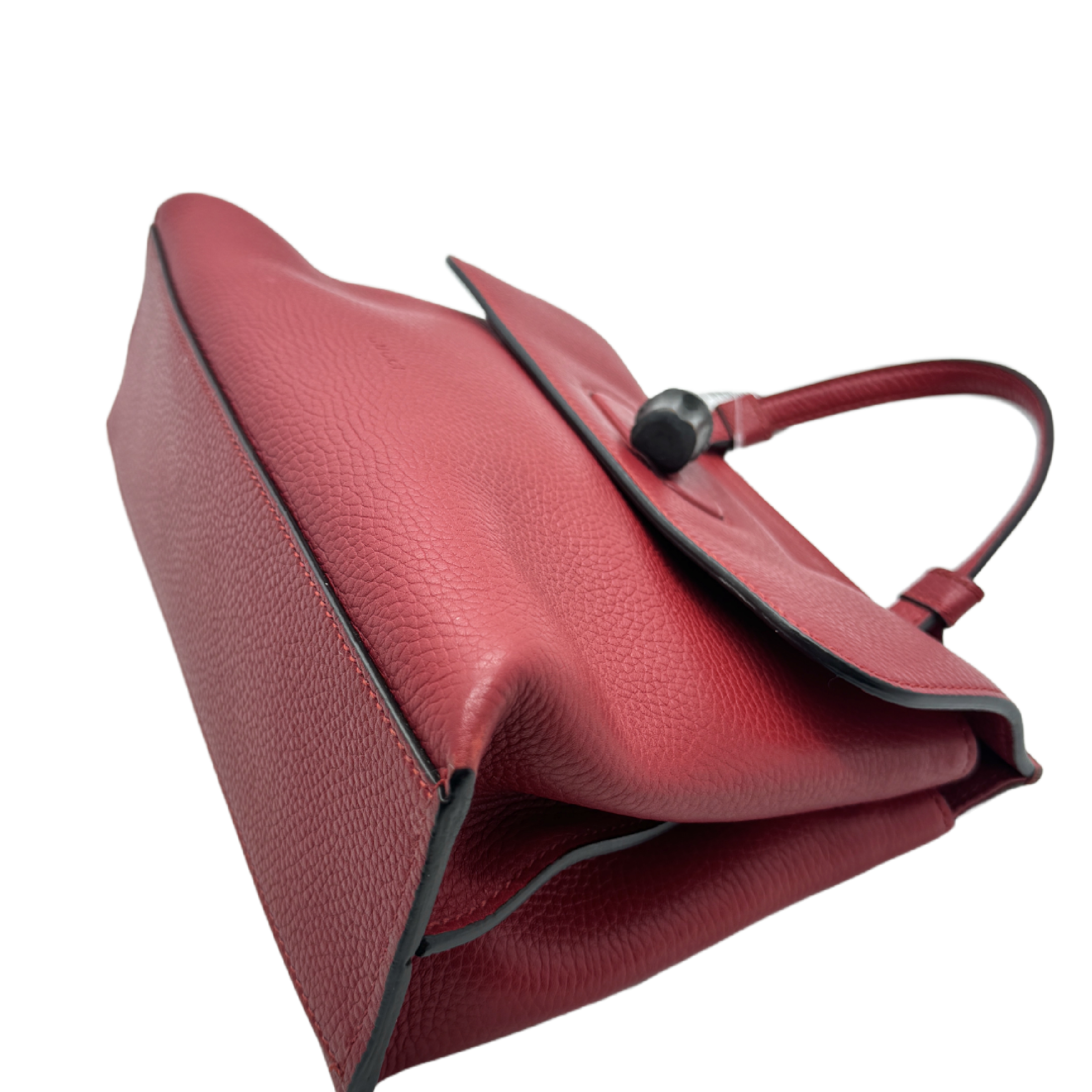Bamboo Daily Leather 2-Way Handbag/Shoulder Bag, Red Bamboo Shoulder Bag — view 6