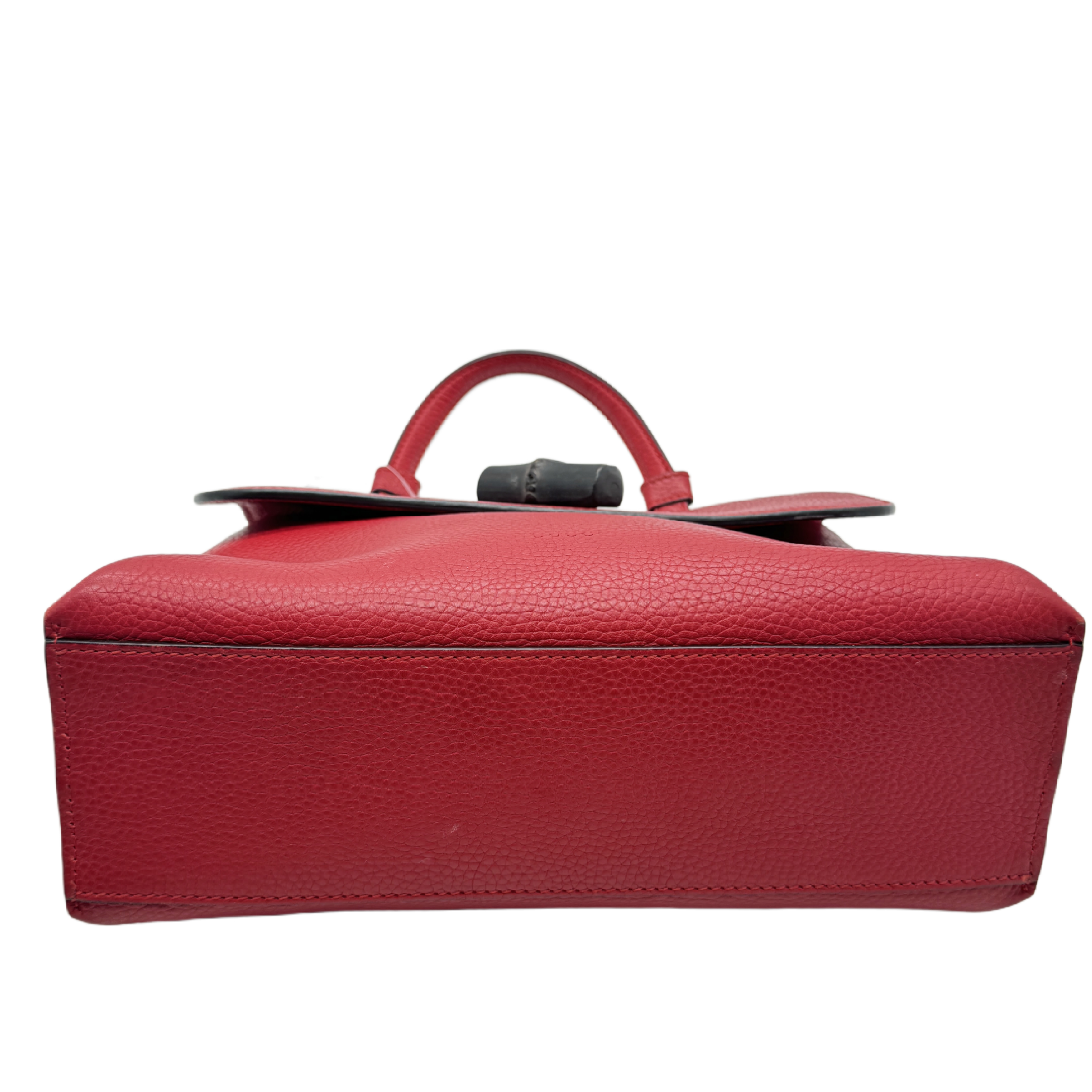 Bamboo Daily Leather 2-Way Handbag/Shoulder Bag, Red Bamboo Shoulder Bag — view 7