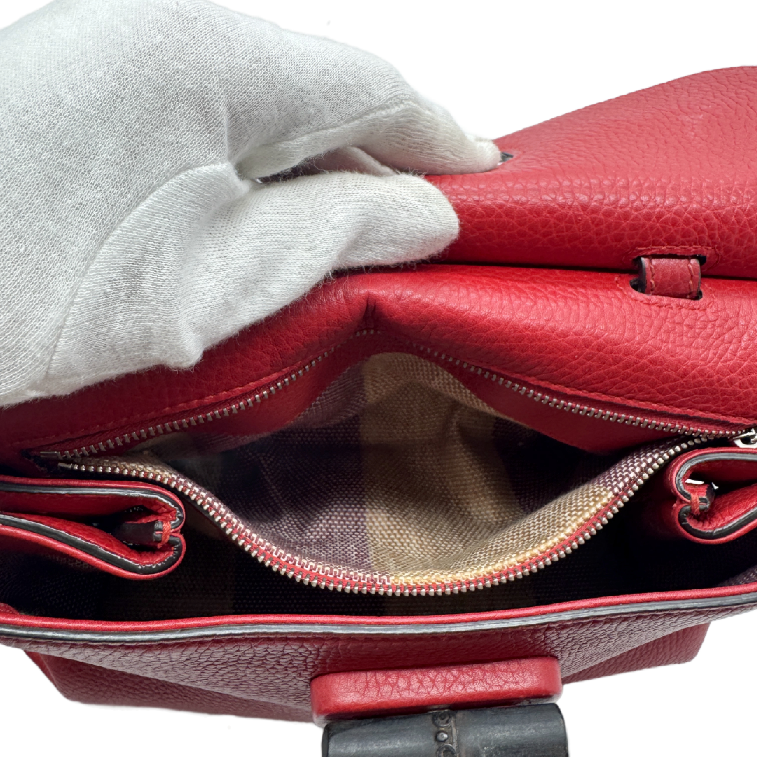 Bamboo Daily Leather 2-Way Handbag/Shoulder Bag, Red Bamboo Shoulder Bag — view 10