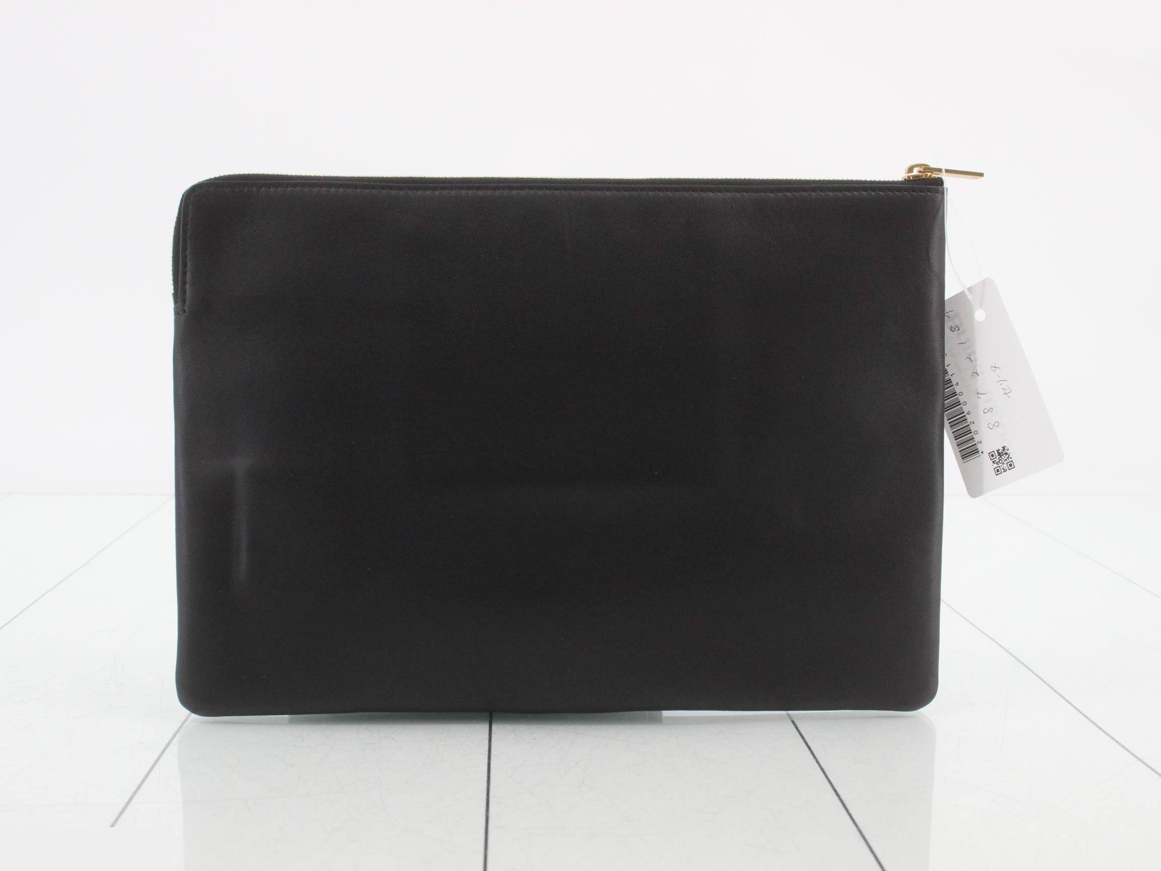 clutch bag, leather, black — view 2