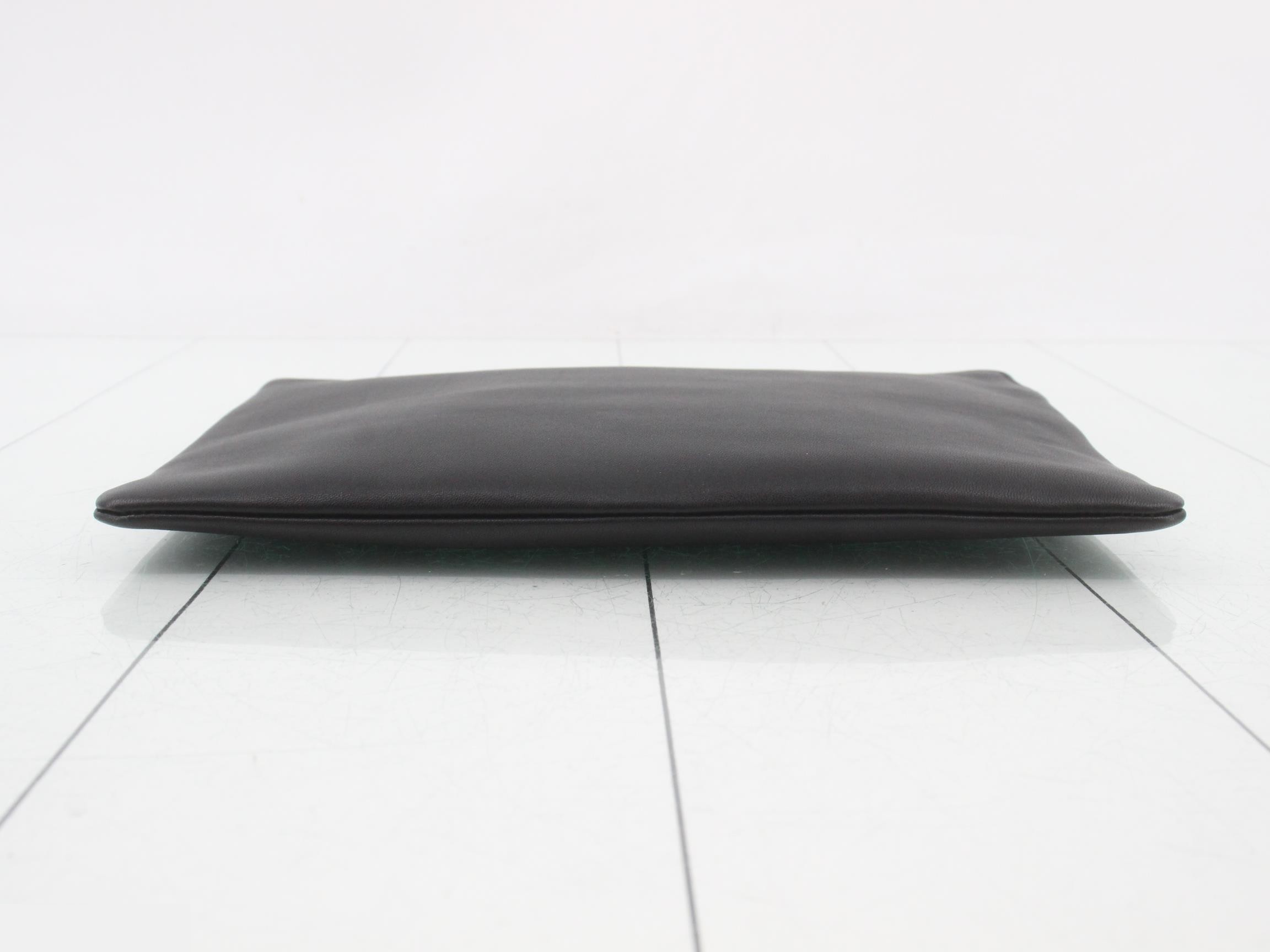 clutch bag, leather, black — view 3