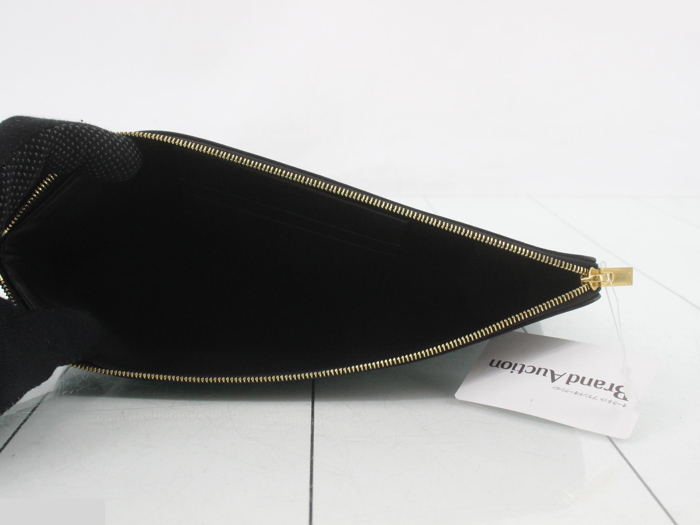 clutch bag, leather, black — view 4