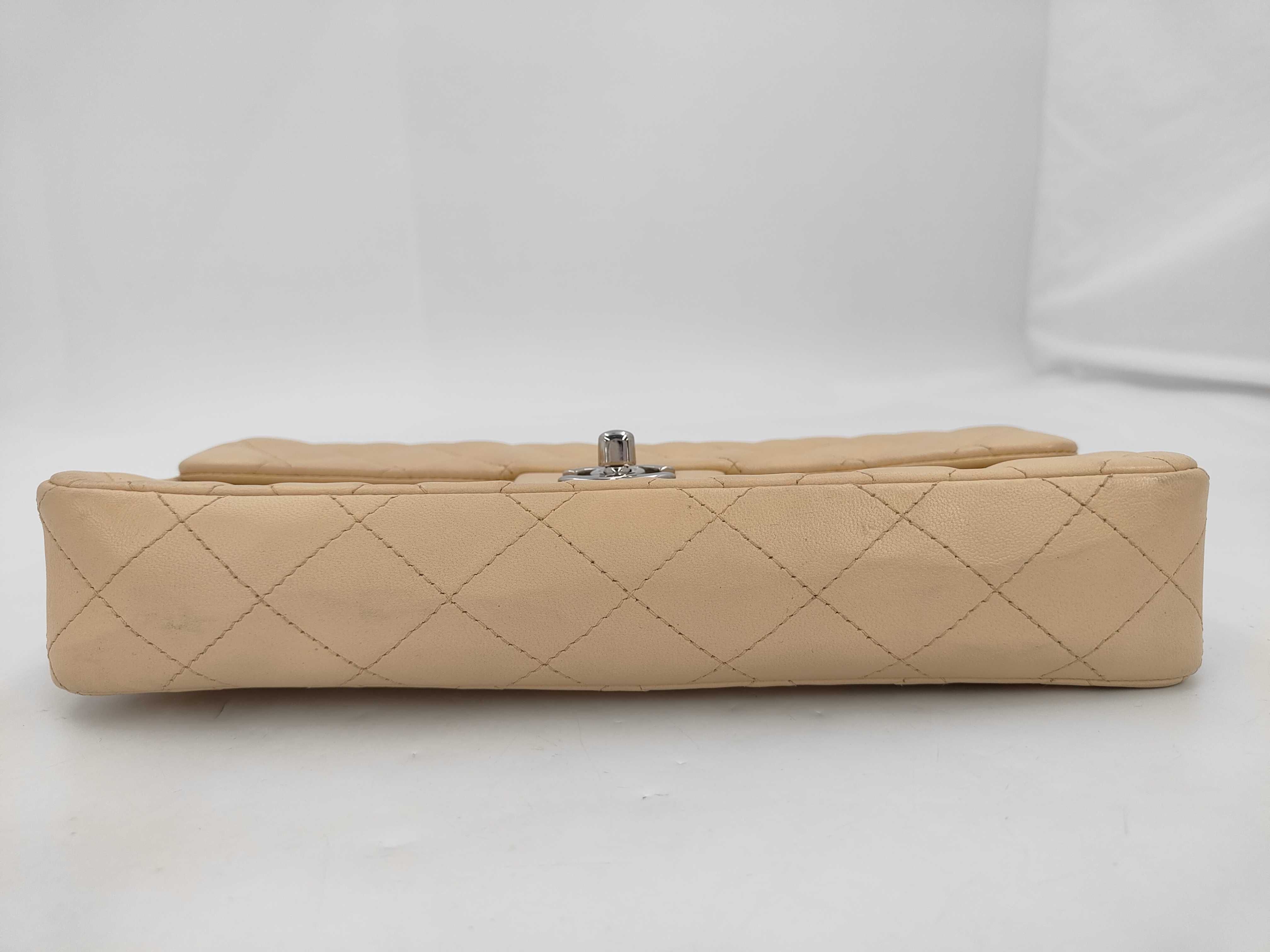 Matelassé Beige Chain Shoulder Bag — view 4