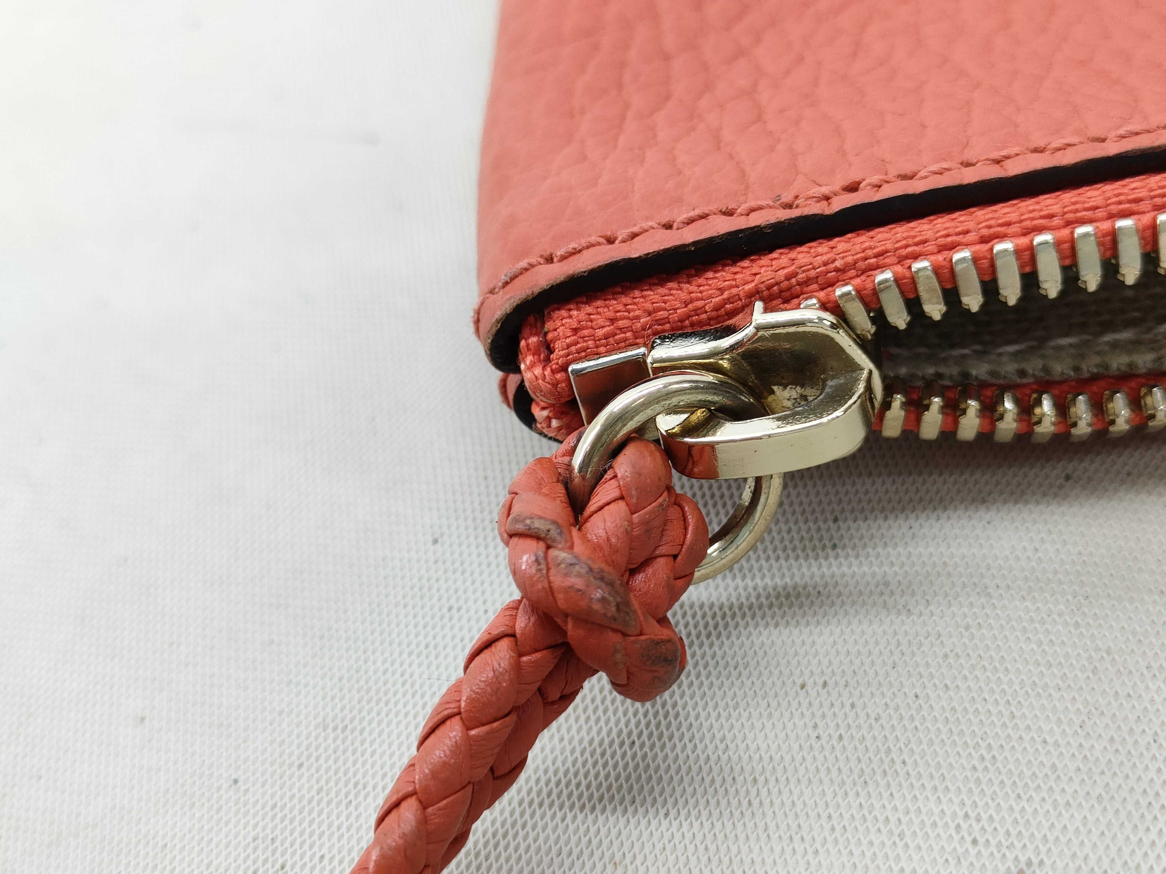 Bamboo Clutch Bag, Orange Leather, 449653 Clutch Bag — view 11