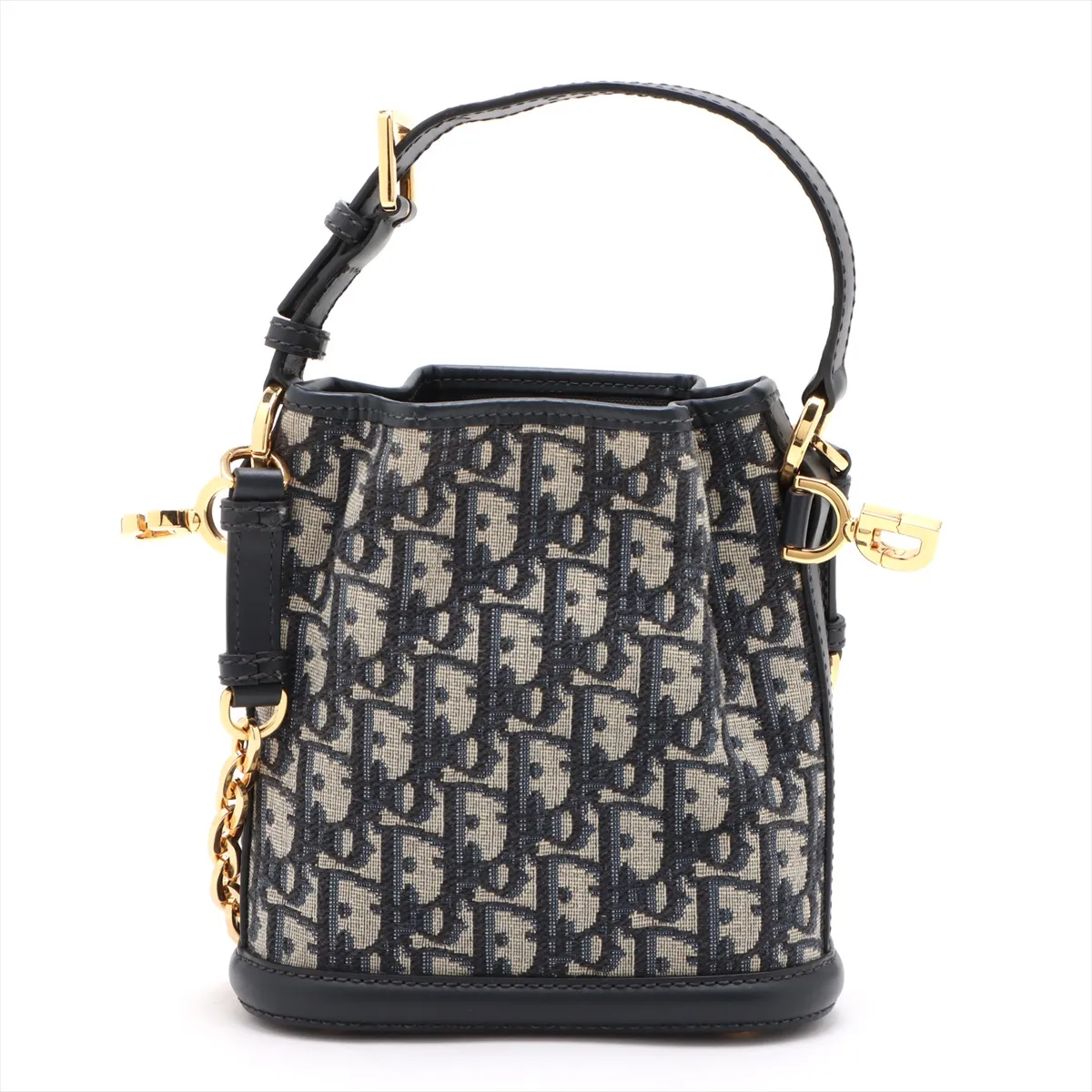 Oblique Cedior Small Canvas x Leather 2WAY Handbag Navy — view 2