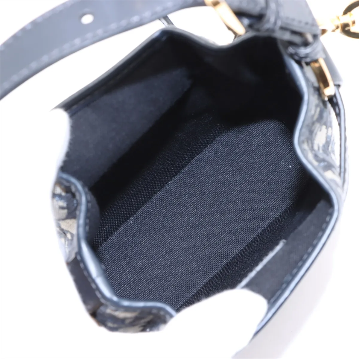 Oblique Cedior Small Canvas x Leather 2WAY Handbag Navy — view 8