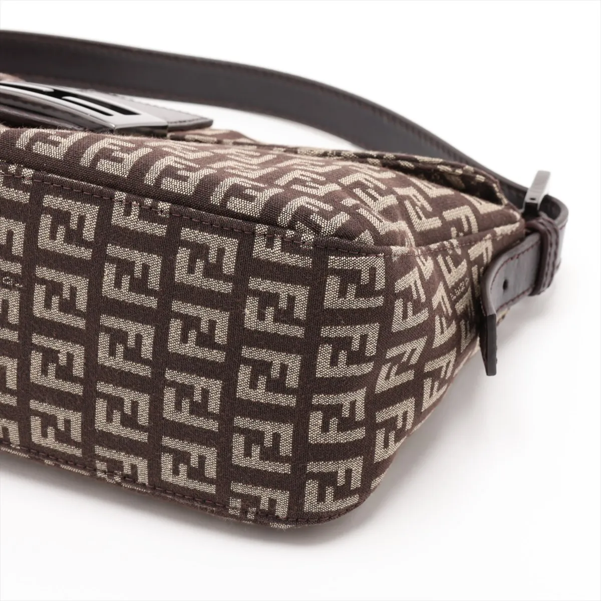 Zucchino 8BR003 Canvas x Leather Shoulder Bag Brown — view 3