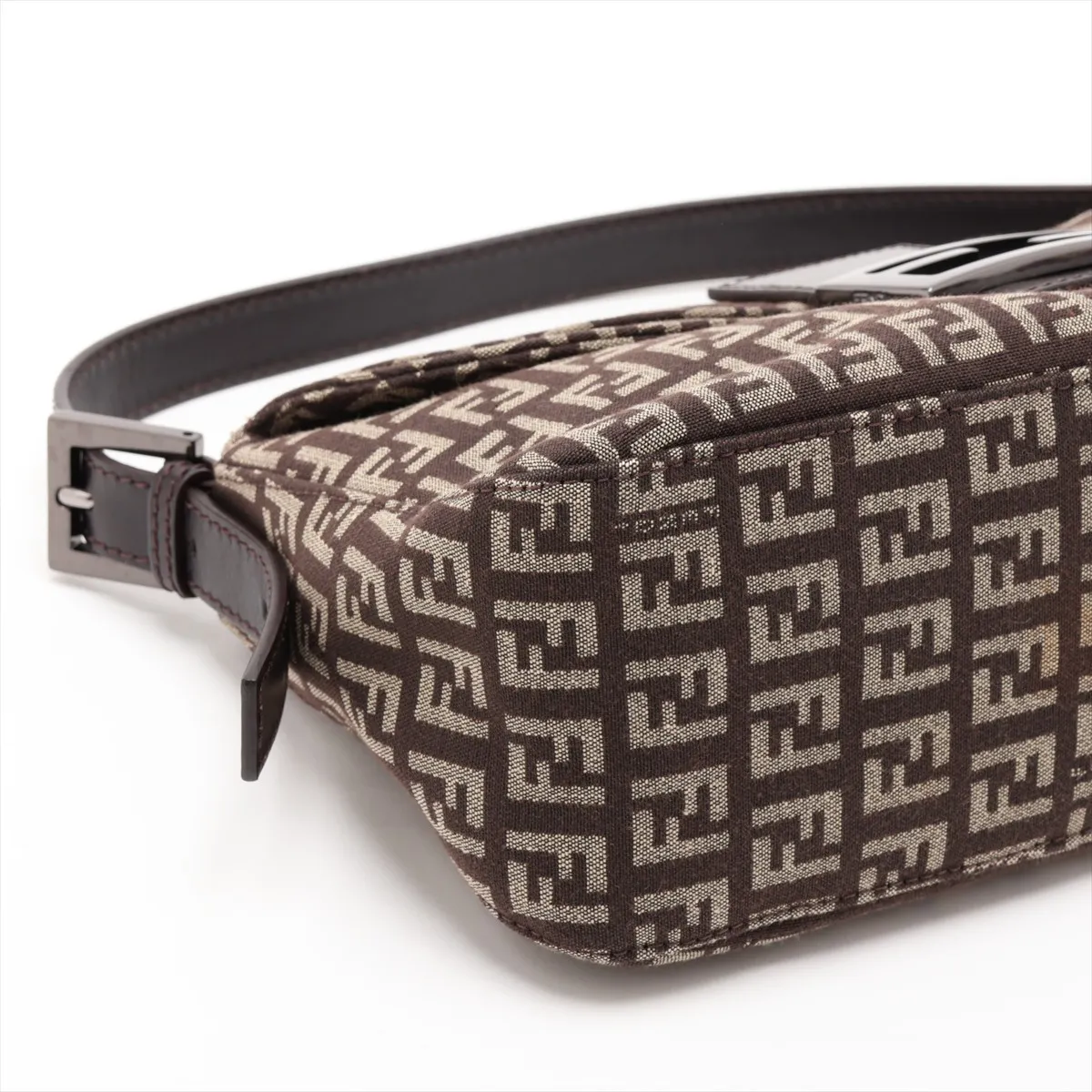 Zucchino 8BR003 Canvas x Leather Shoulder Bag Brown — view 4