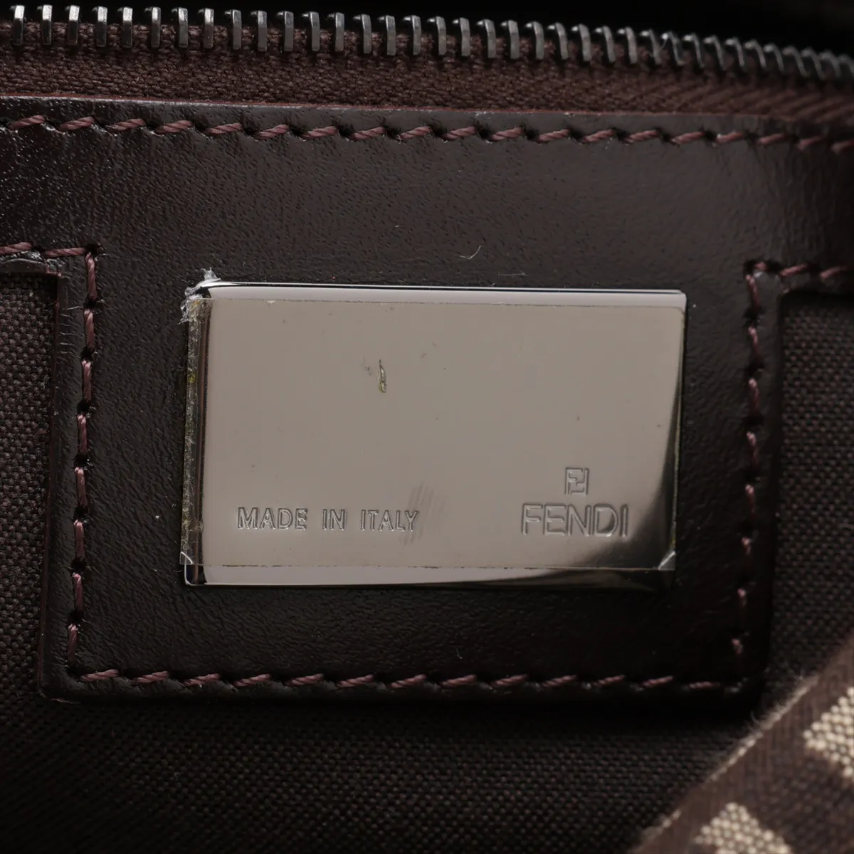 Zucchino 8BR003 Canvas x Leather Shoulder Bag Brown — view 9
