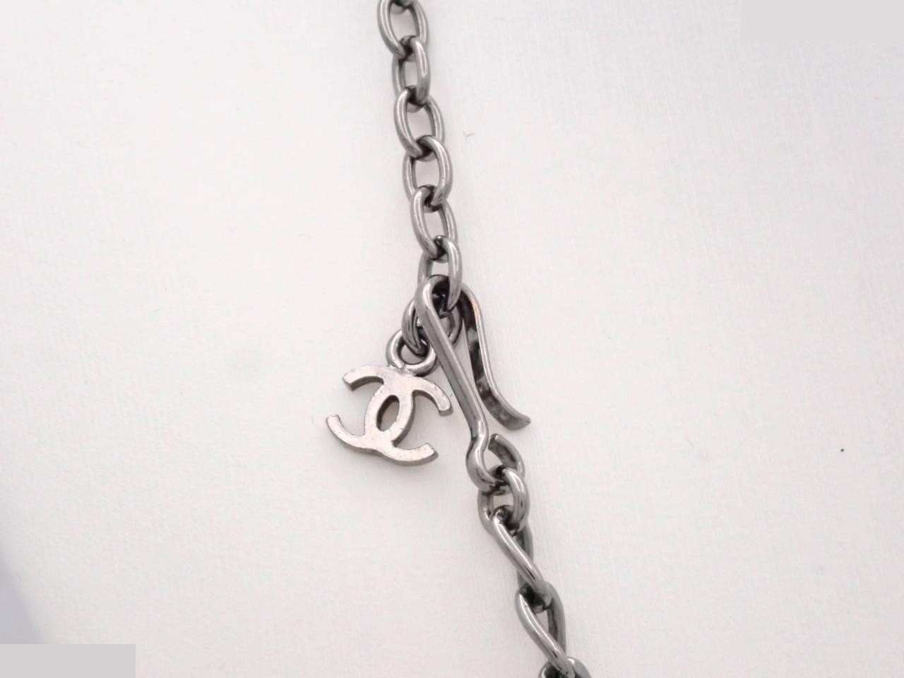 Coco Logo Rhinestone Necklace Chain Approx. 60cm — view 2
