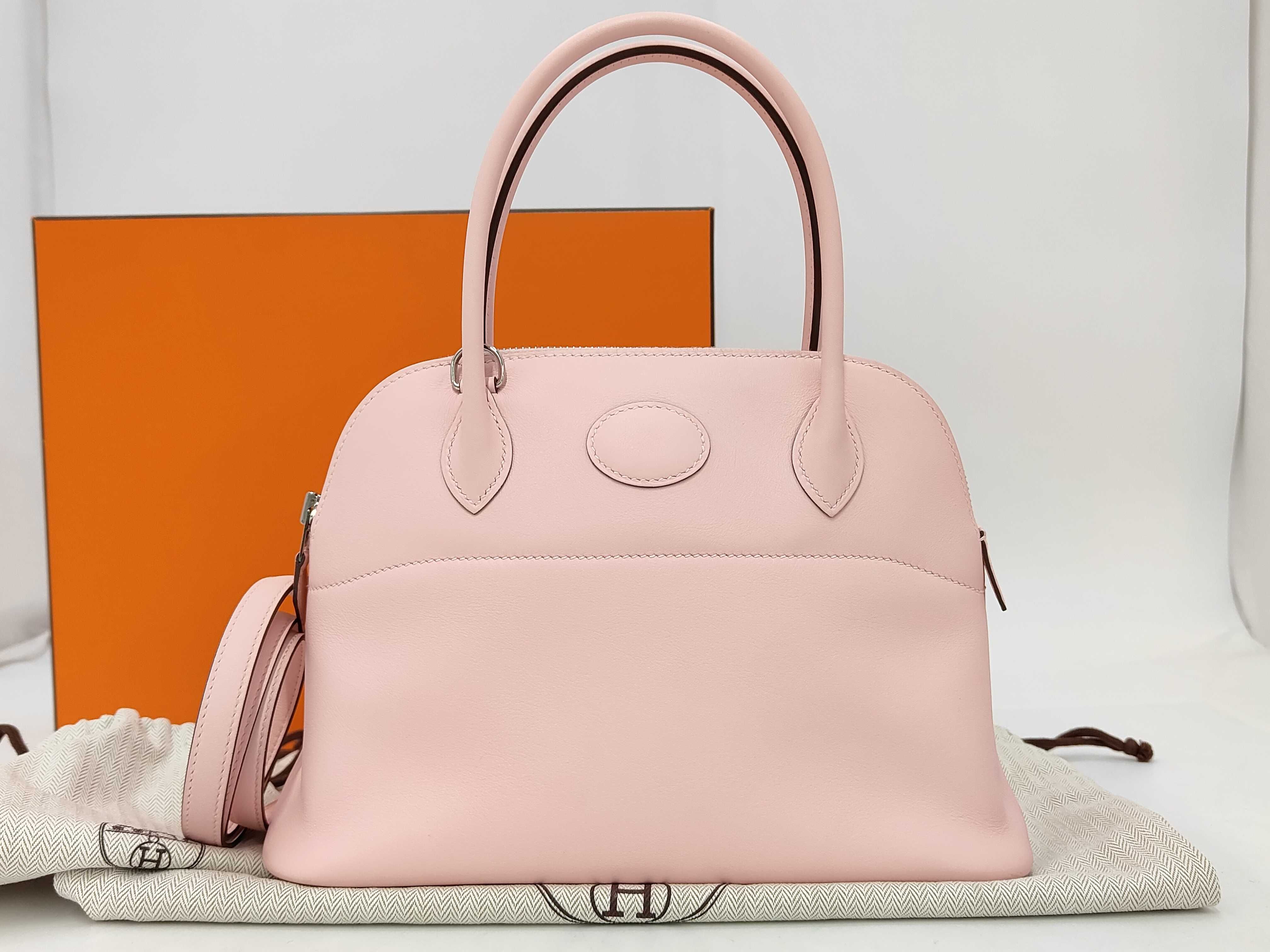 Bolide 27 Rose Sakura Swift Silver Hardware X Stamp Handbag