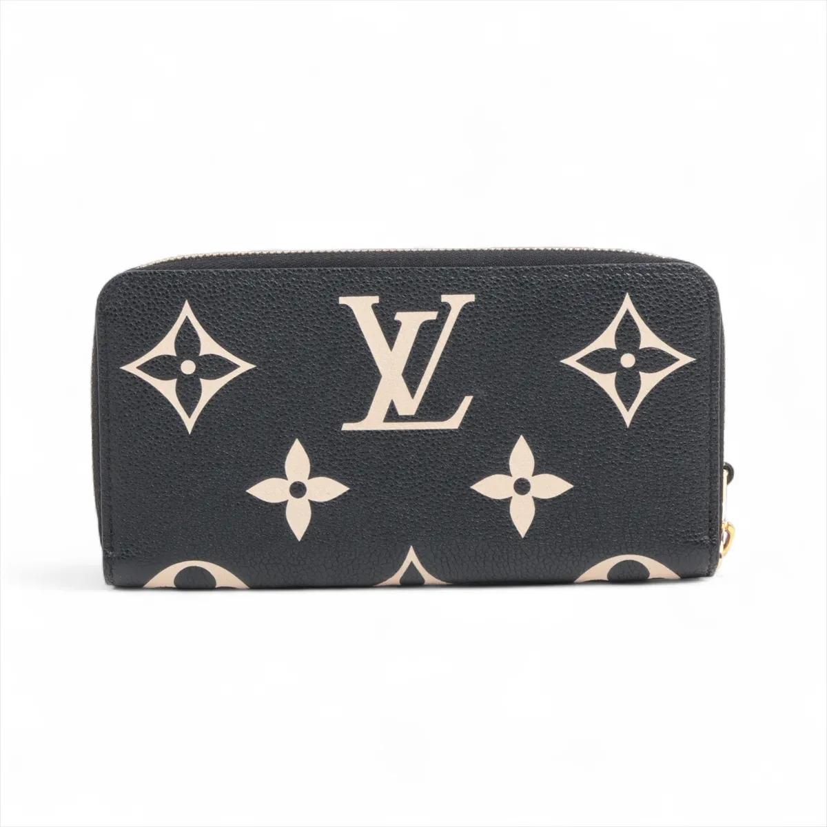 Bicolor Monogram Empreinte Zippy Wallet M80481 Noir x Crème Round Zip Wallet RFID Reactive
