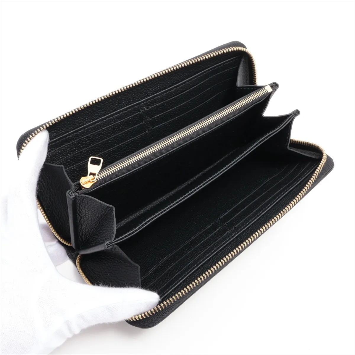 Bicolor Monogram Empreinte Zippy Wallet M80481 Noir x Crème Round Zip Wallet RFID Reactive — view 3