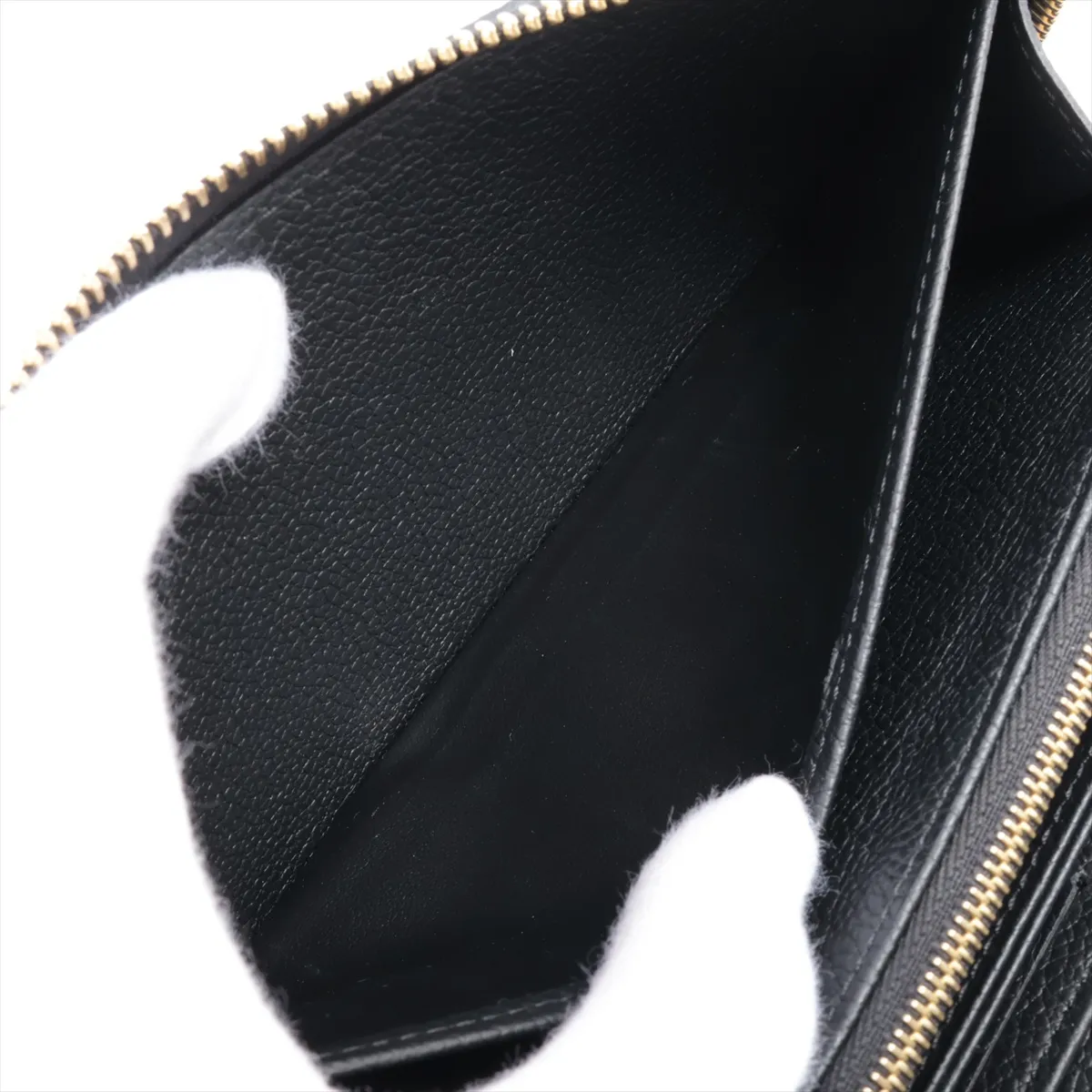 Bicolor Monogram Empreinte Zippy Wallet M80481 Noir x Crème Round Zip Wallet RFID Reactive — view 4