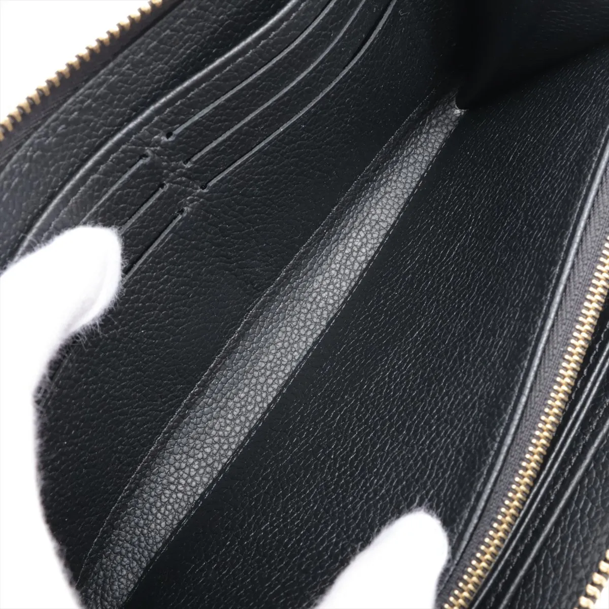 Bicolor Monogram Empreinte Zippy Wallet M80481 Noir x Crème Round Zip Wallet RFID Reactive — view 5