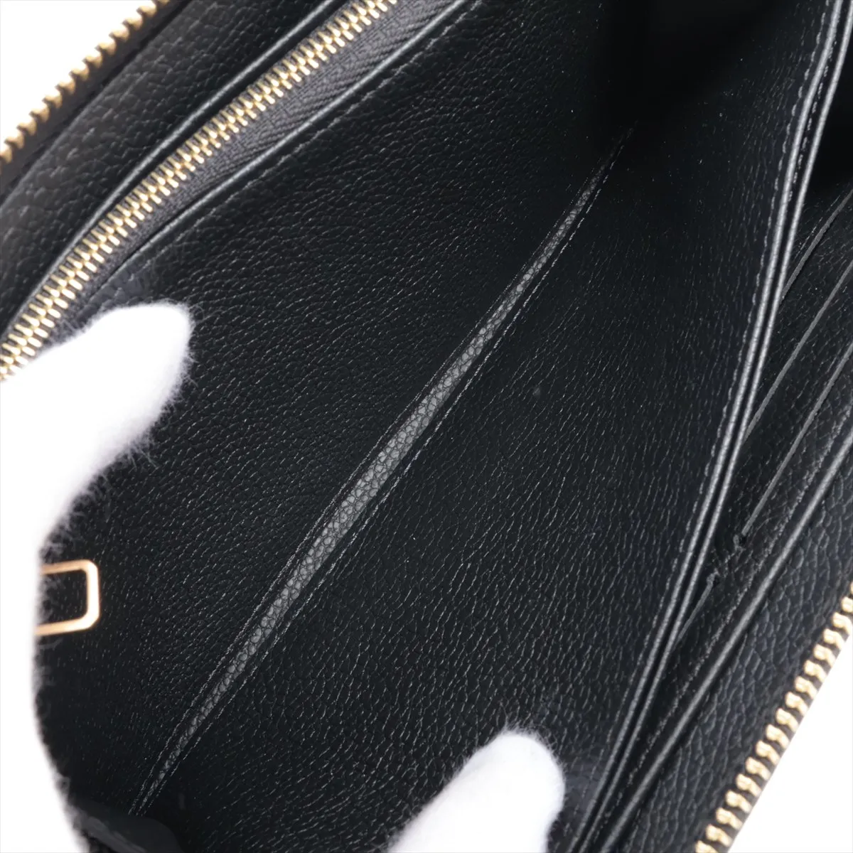 Bicolor Monogram Empreinte Zippy Wallet M80481 Noir x Crème Round Zip Wallet RFID Reactive — view 6
