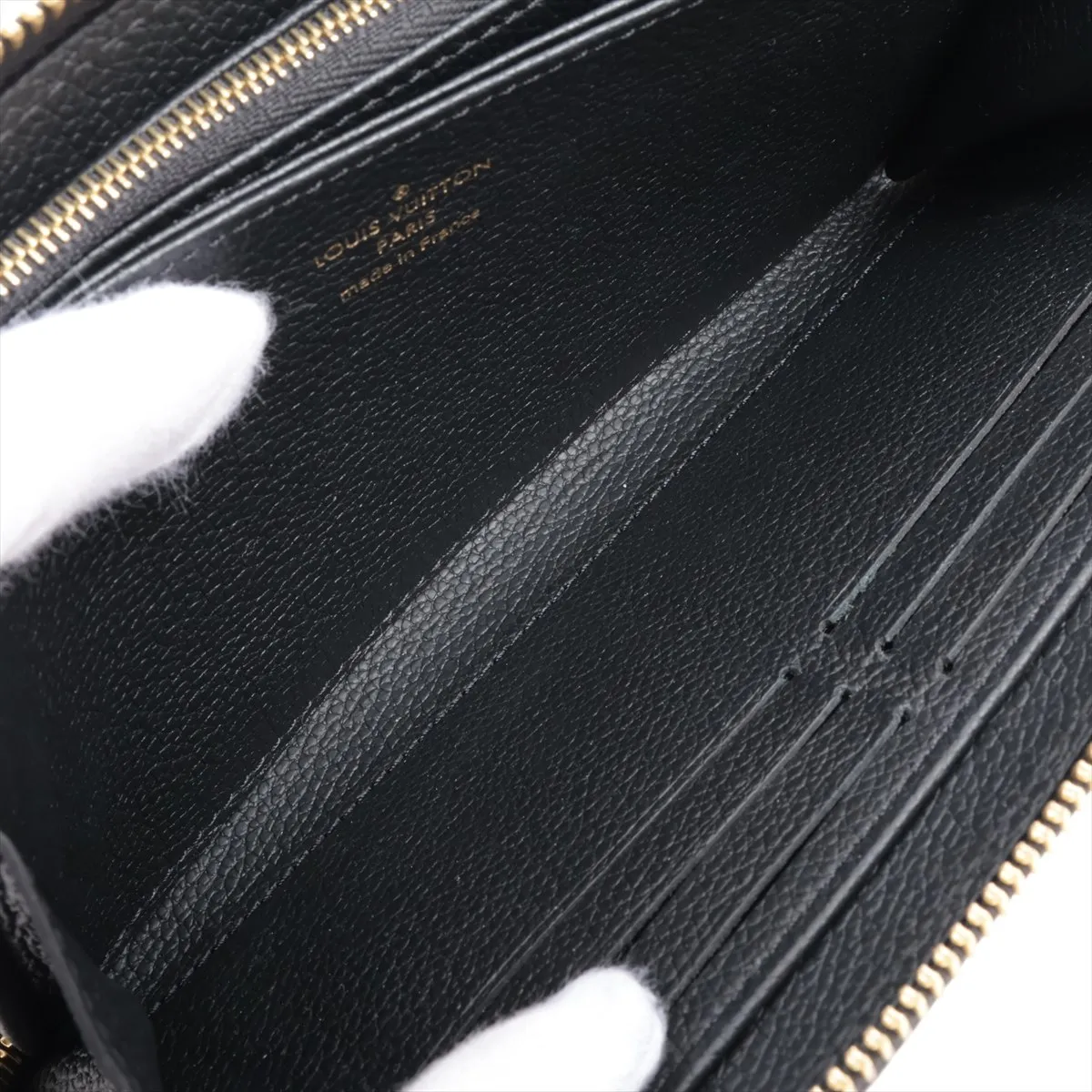 Bicolor Monogram Empreinte Zippy Wallet M80481 Noir x Crème Round Zip Wallet RFID Reactive — view 7