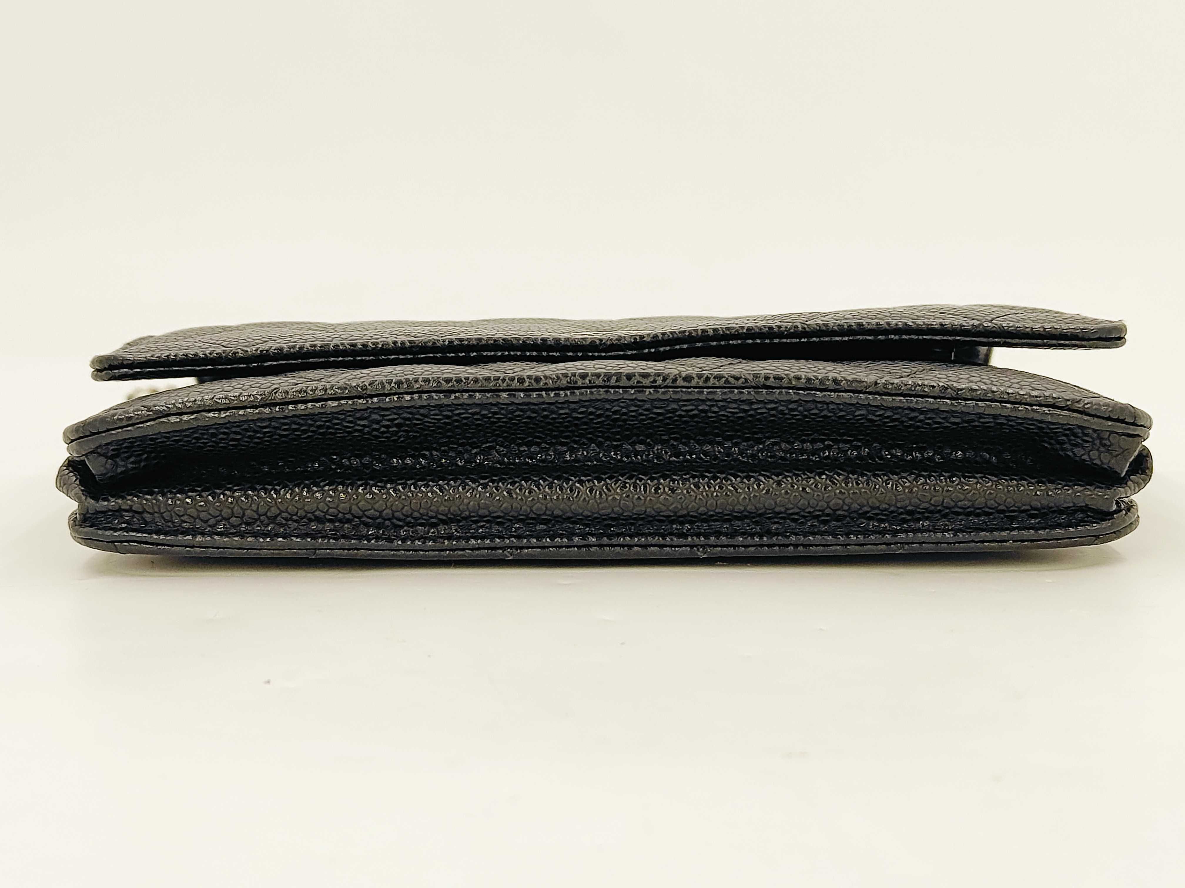 Chain Wallet, Caviar Leather, Black, No. 21, Shoulder Bag — view 6