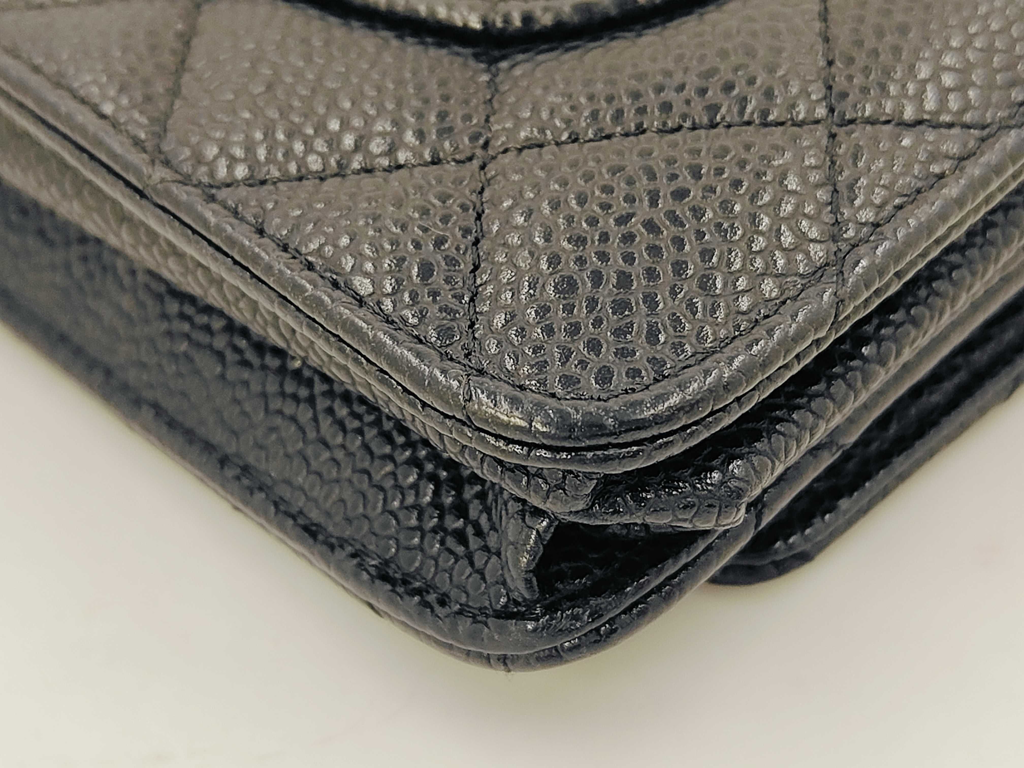 Chain Wallet, Caviar Leather, Black, No. 21, Shoulder Bag — view 7