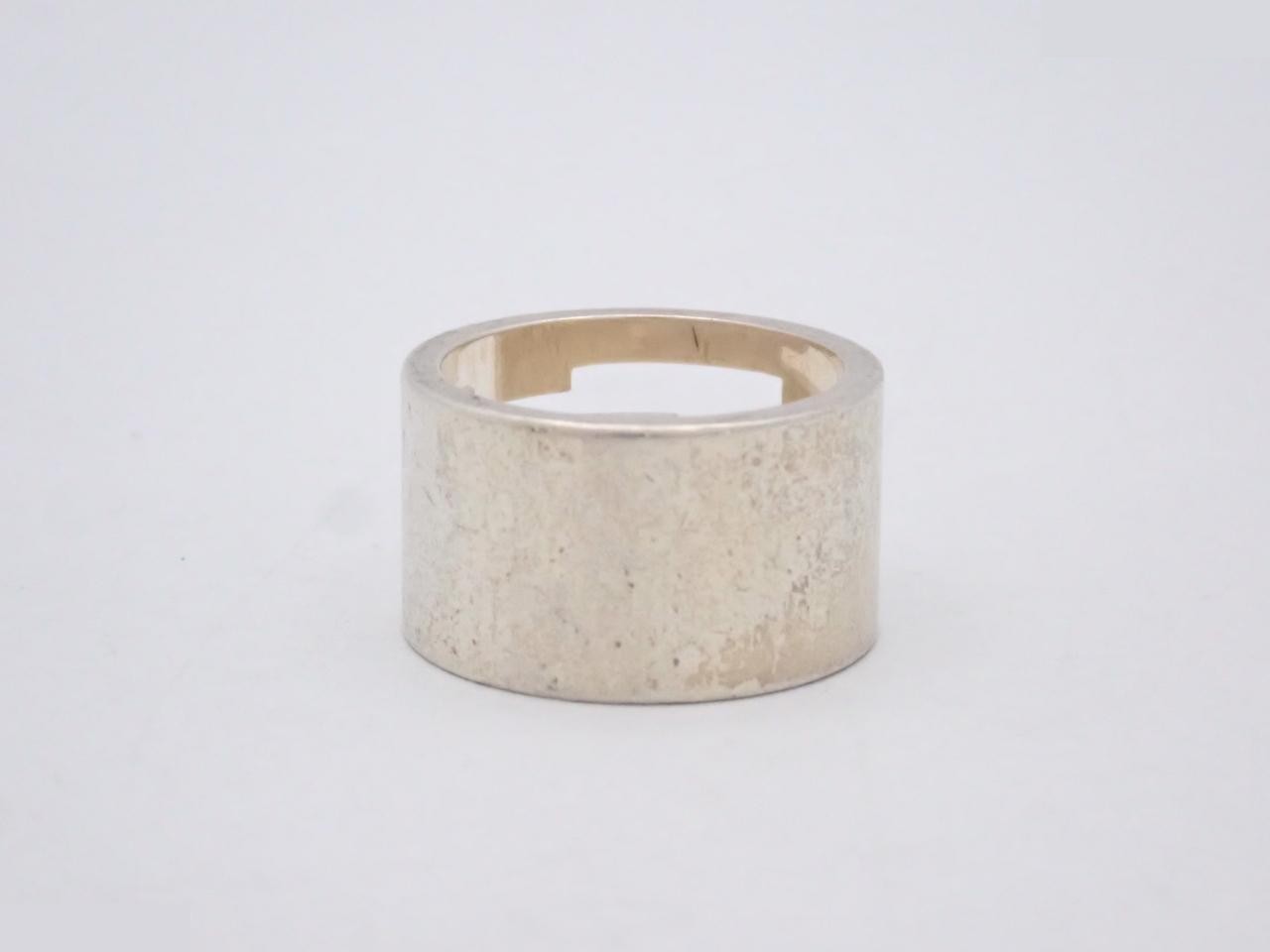 Branded G-ring, 925 sterling silver, 11.7g, stamped "14", actual size #13 — view 2