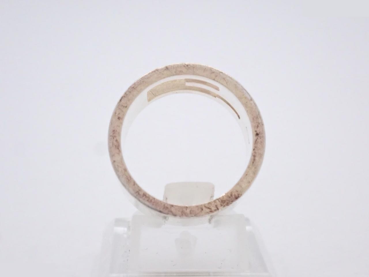 Branded G-ring, 925 sterling silver, 11.7g, stamped "14", actual size #13 — view 3