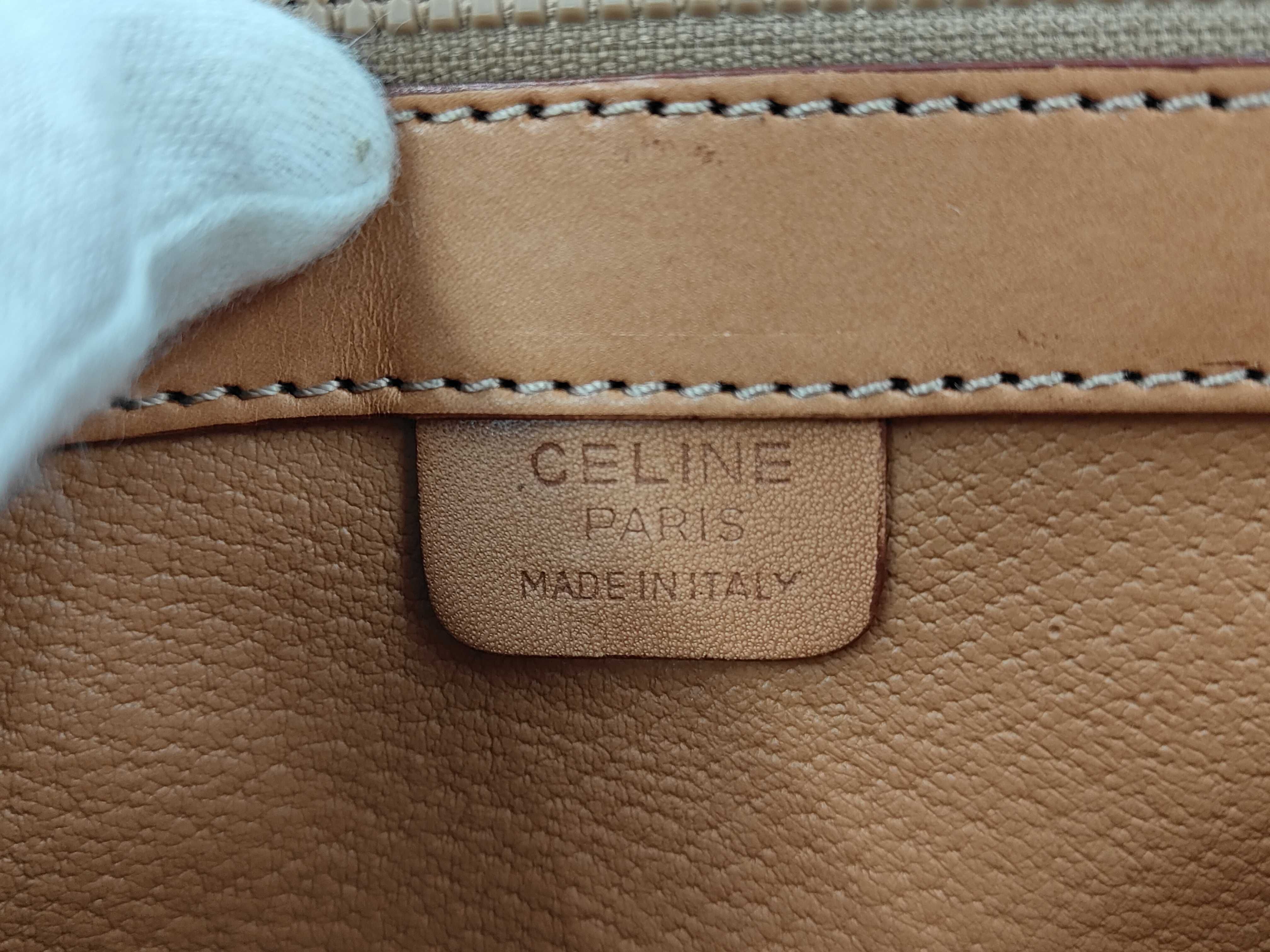 Vintage Macadam Pattern Handbag, PVC Leather, Turn-Lock Closure, Flap Closure, Brown, Circle Logo, Gold Hardware. — view 9