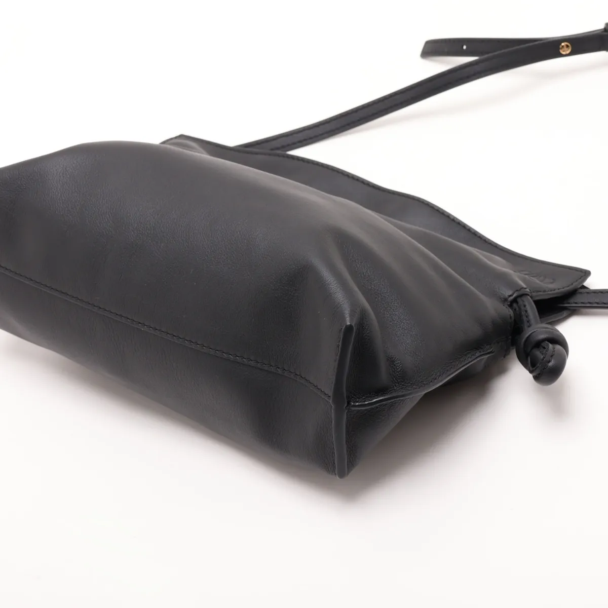 Flamenco Clutch Mini Leather 2-Way Shoulder Bag, Black — view 3