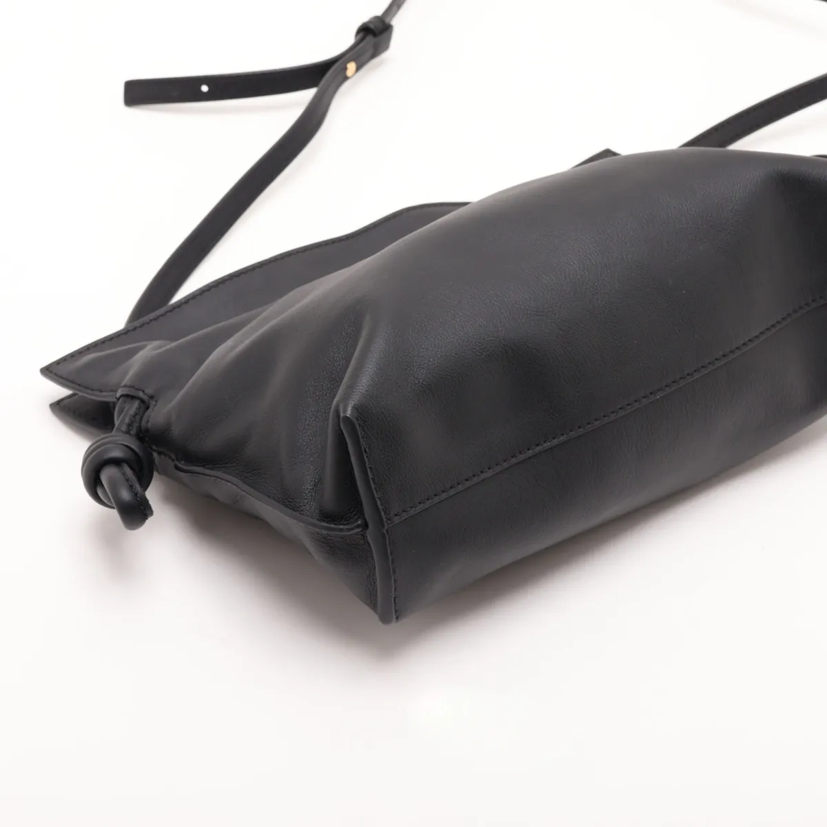 Flamenco Clutch Mini Leather 2-Way Shoulder Bag, Black — view 4