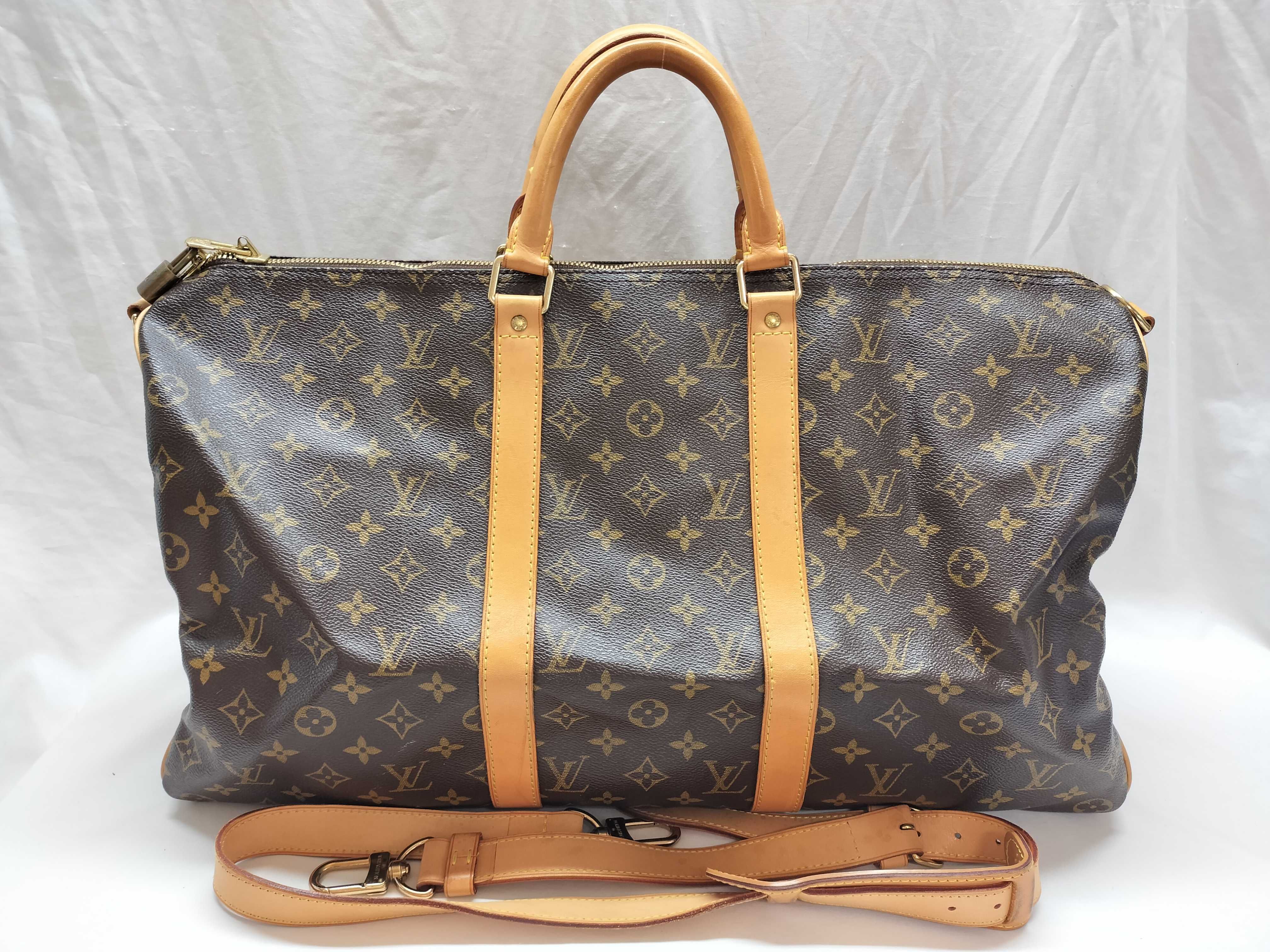 Monogram Keepall Bandoulière 50 M41416 MB1025 Brown Boston Bag