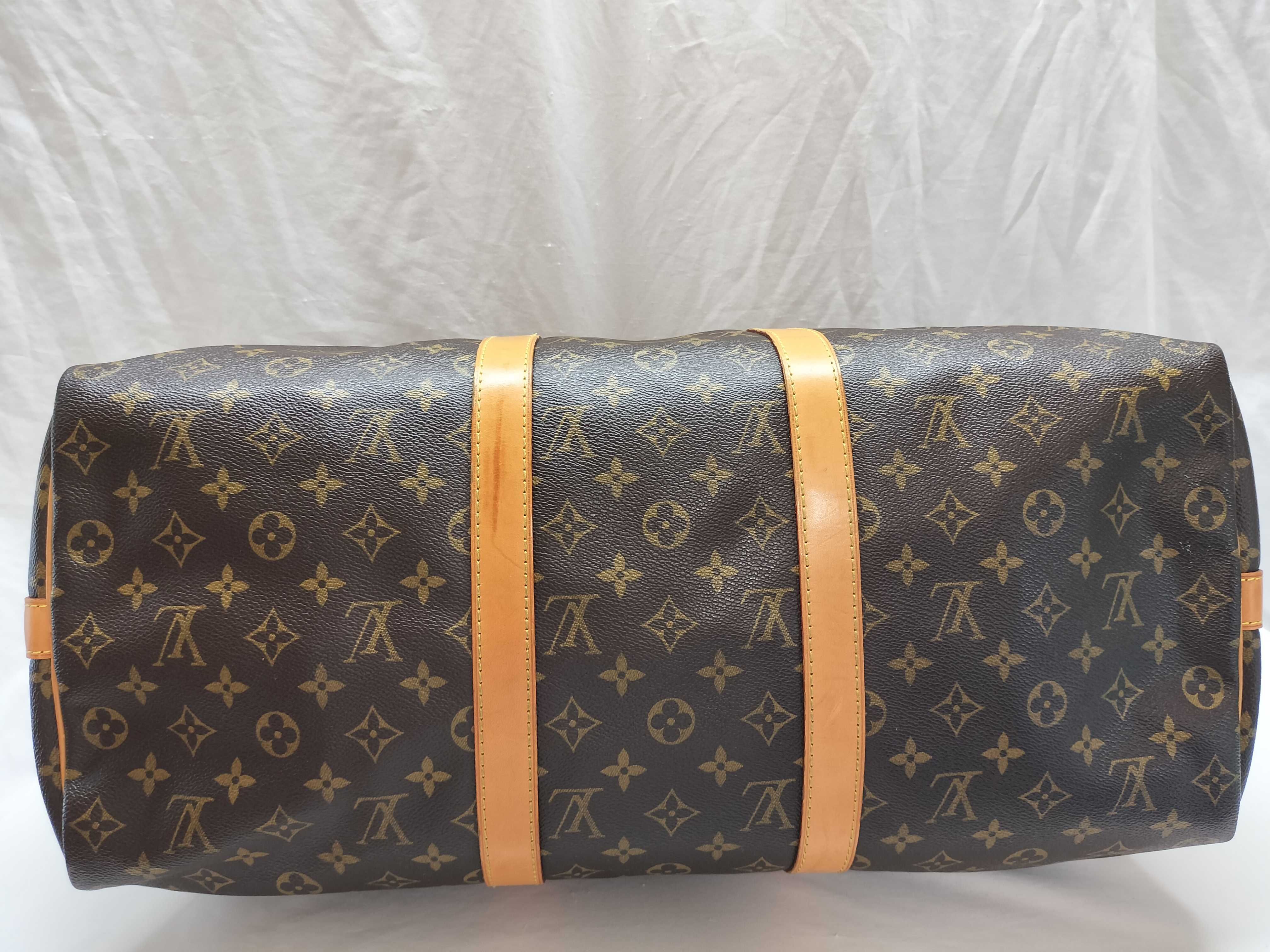 Monogram Keepall Bandoulière 50 M41416 MB1025 Brown Boston Bag — view 3