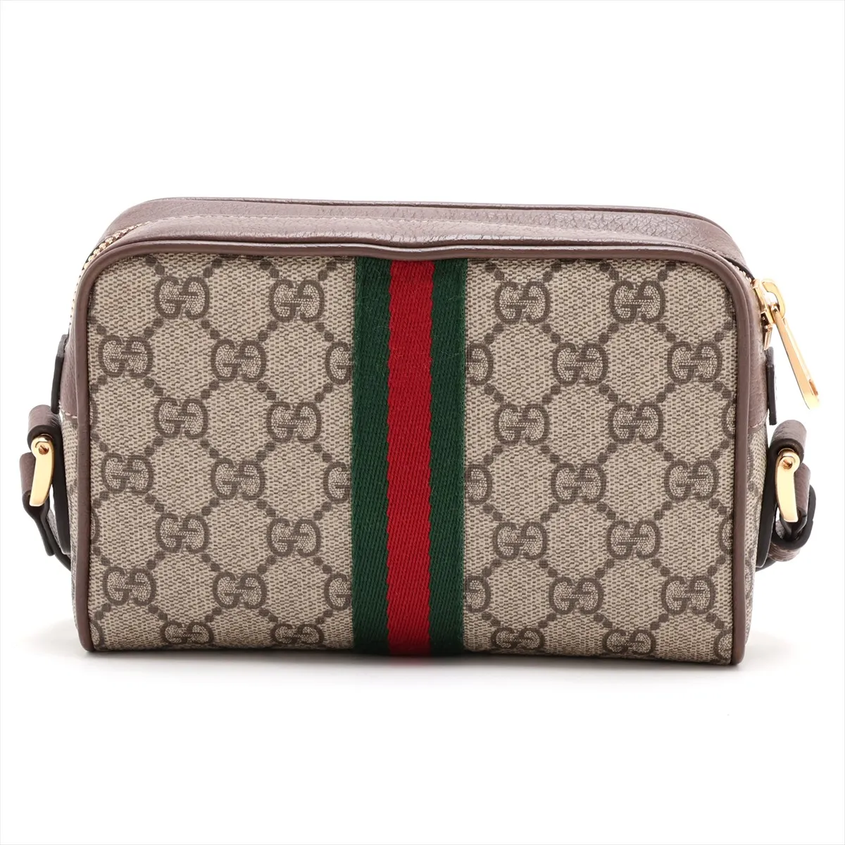 GG Supreme PVC x Leather Shoulder Bag, Beige x Brown, 517350 — view 2