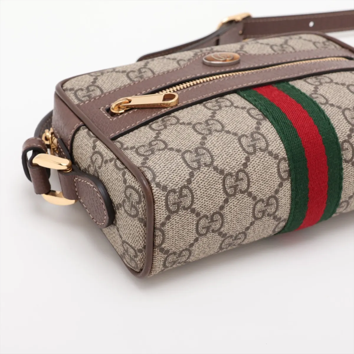 GG Supreme PVC x Leather Shoulder Bag, Beige x Brown, 517350 — view 4