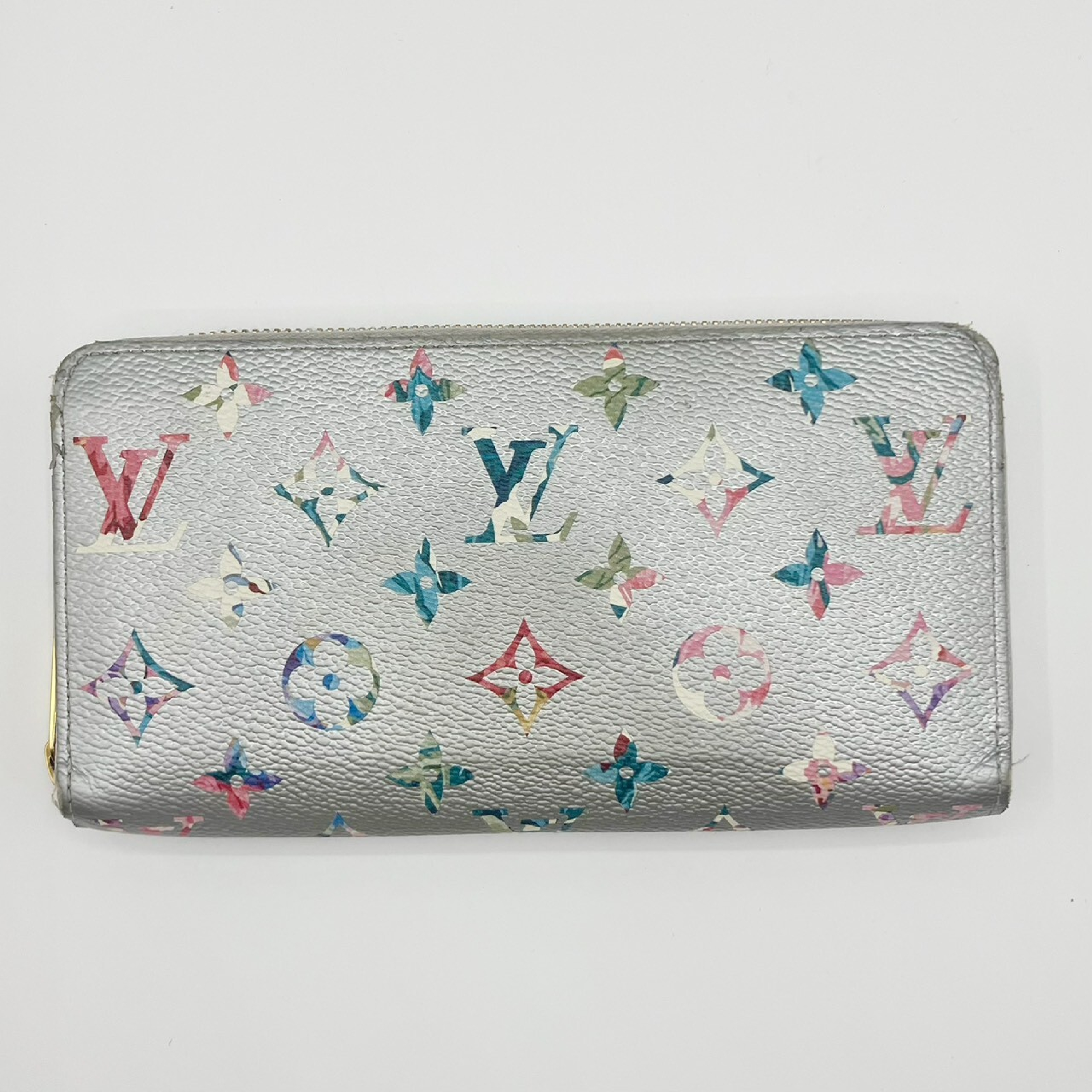 Zippy Wallet LV Garden Monogram Silver Long Wallet — view 2