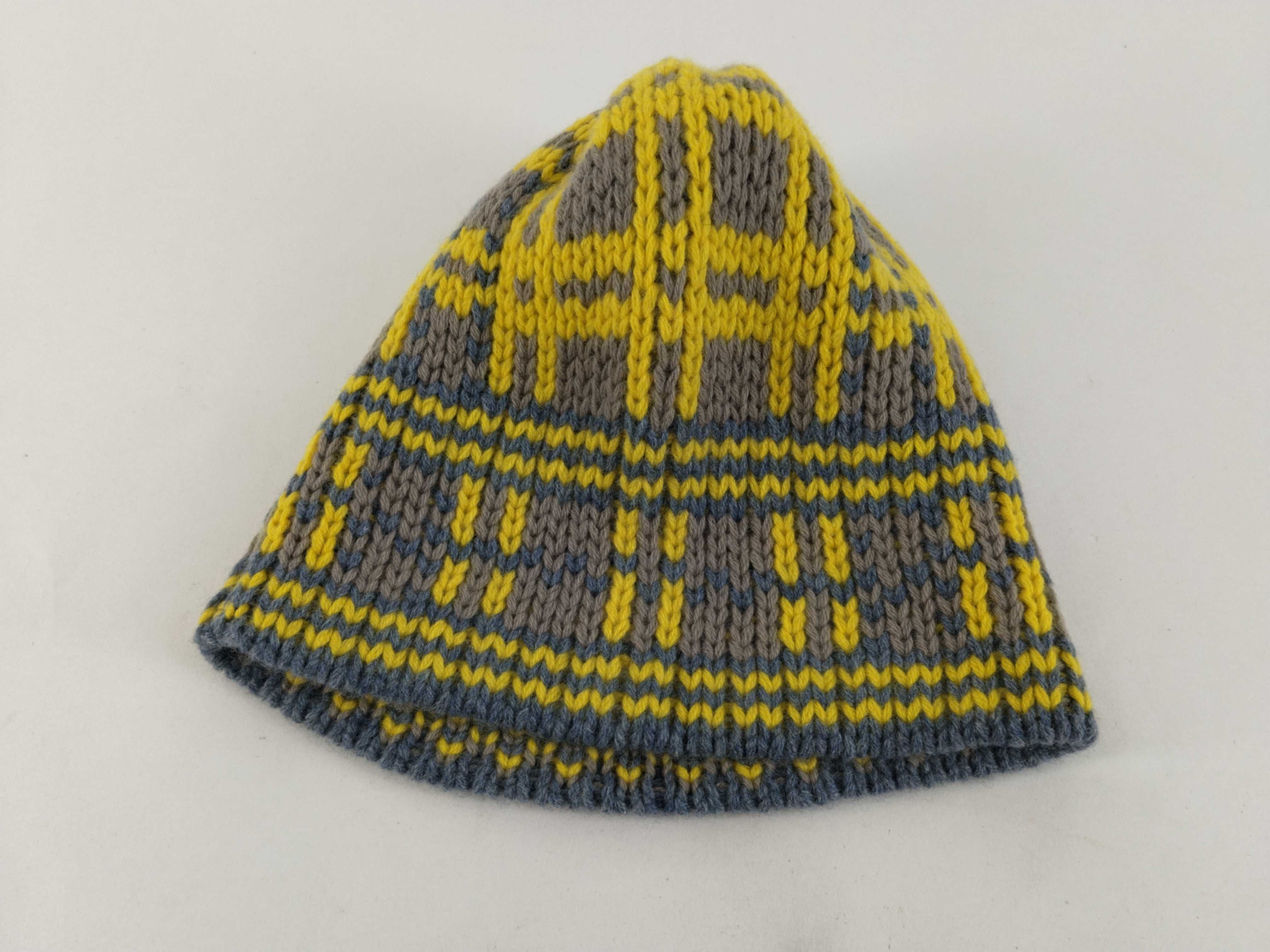 knit hat, yellow and gray, other accessories — view 4
