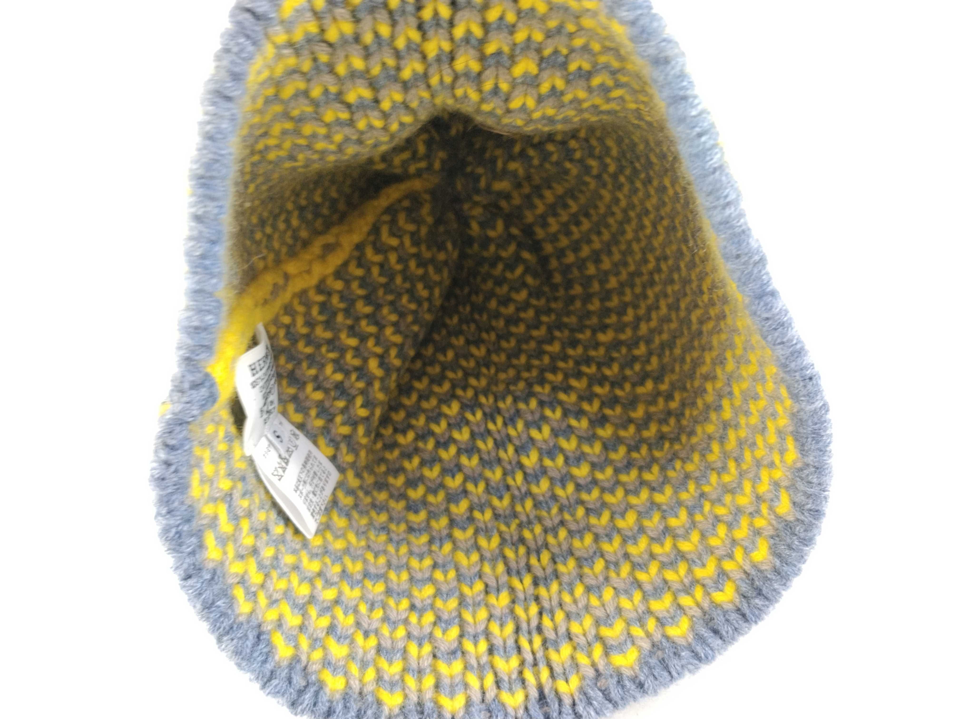knit hat, yellow and gray, other accessories — view 5