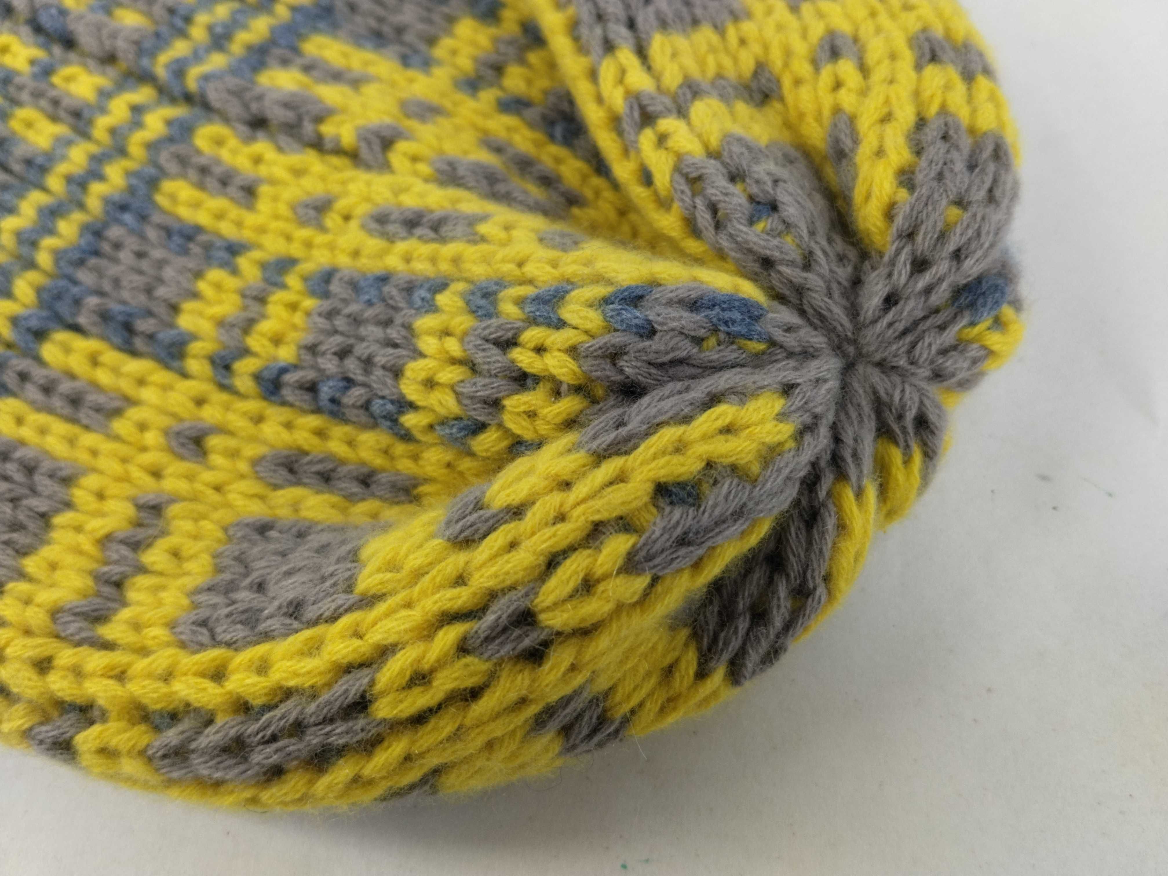 knit hat, yellow and gray, other accessories — view 8