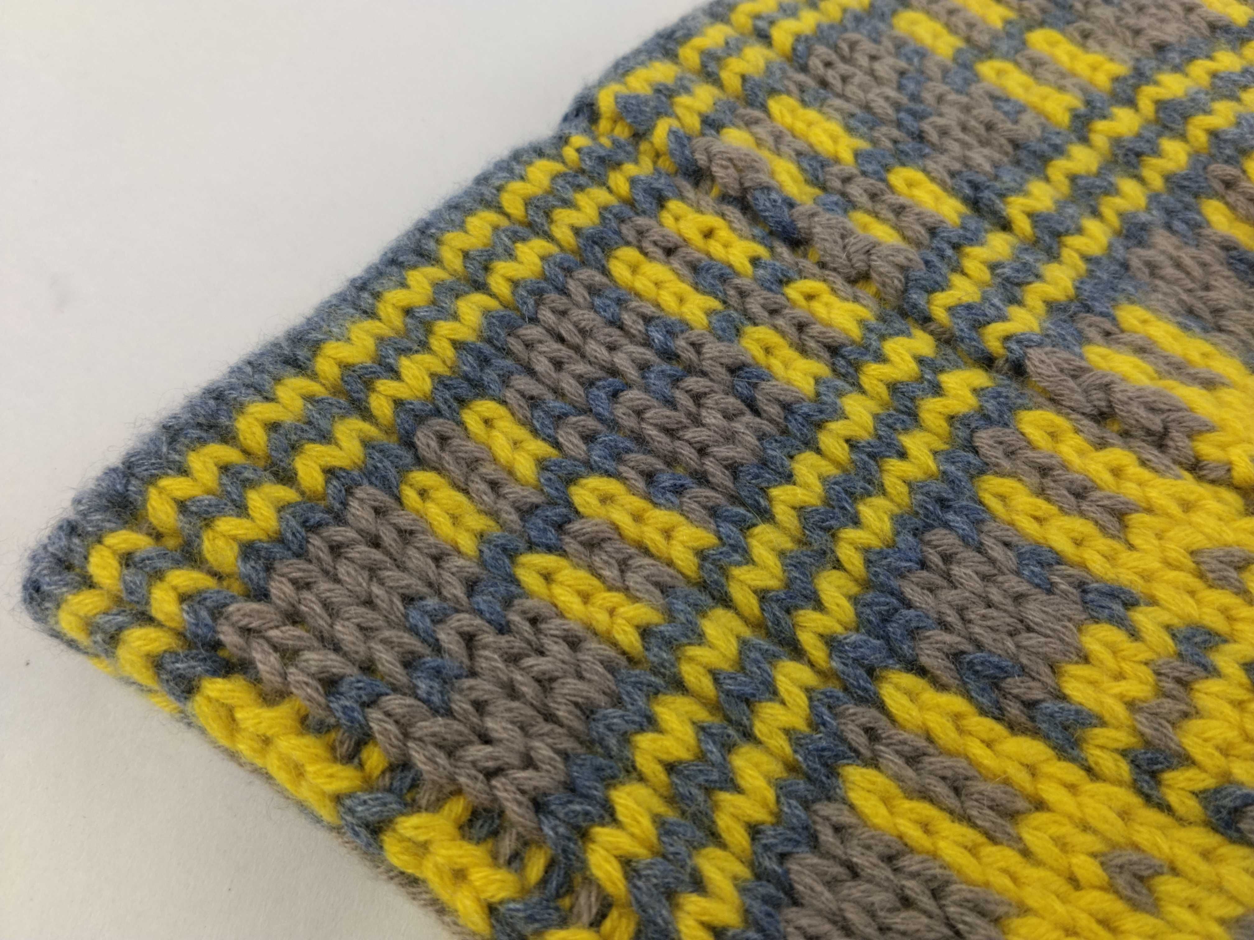 knit hat, yellow and gray, other accessories — view 9