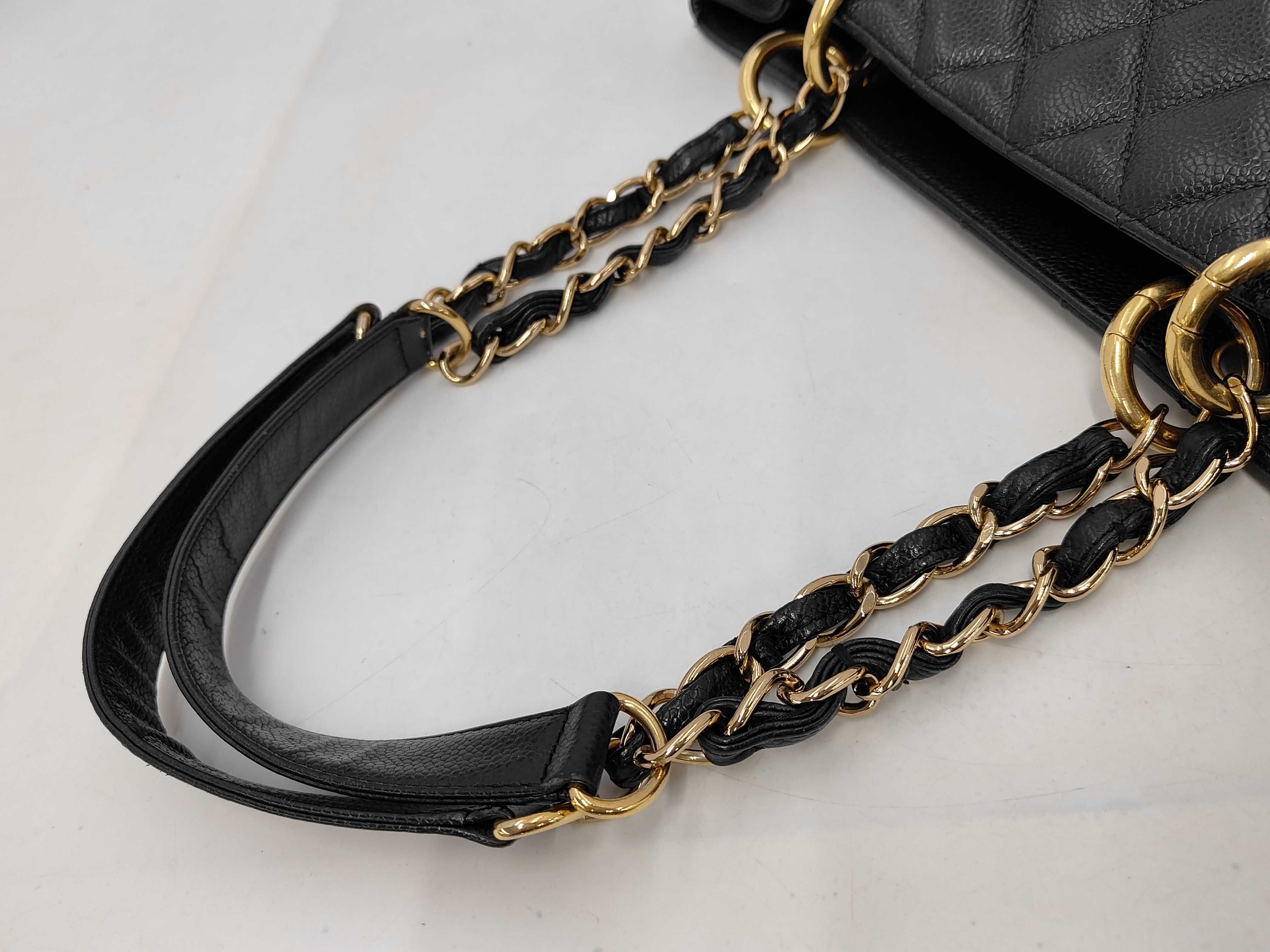 GST Caviar Skin Tote Bag with Gold Hardware (Serial Number 9) — view 3