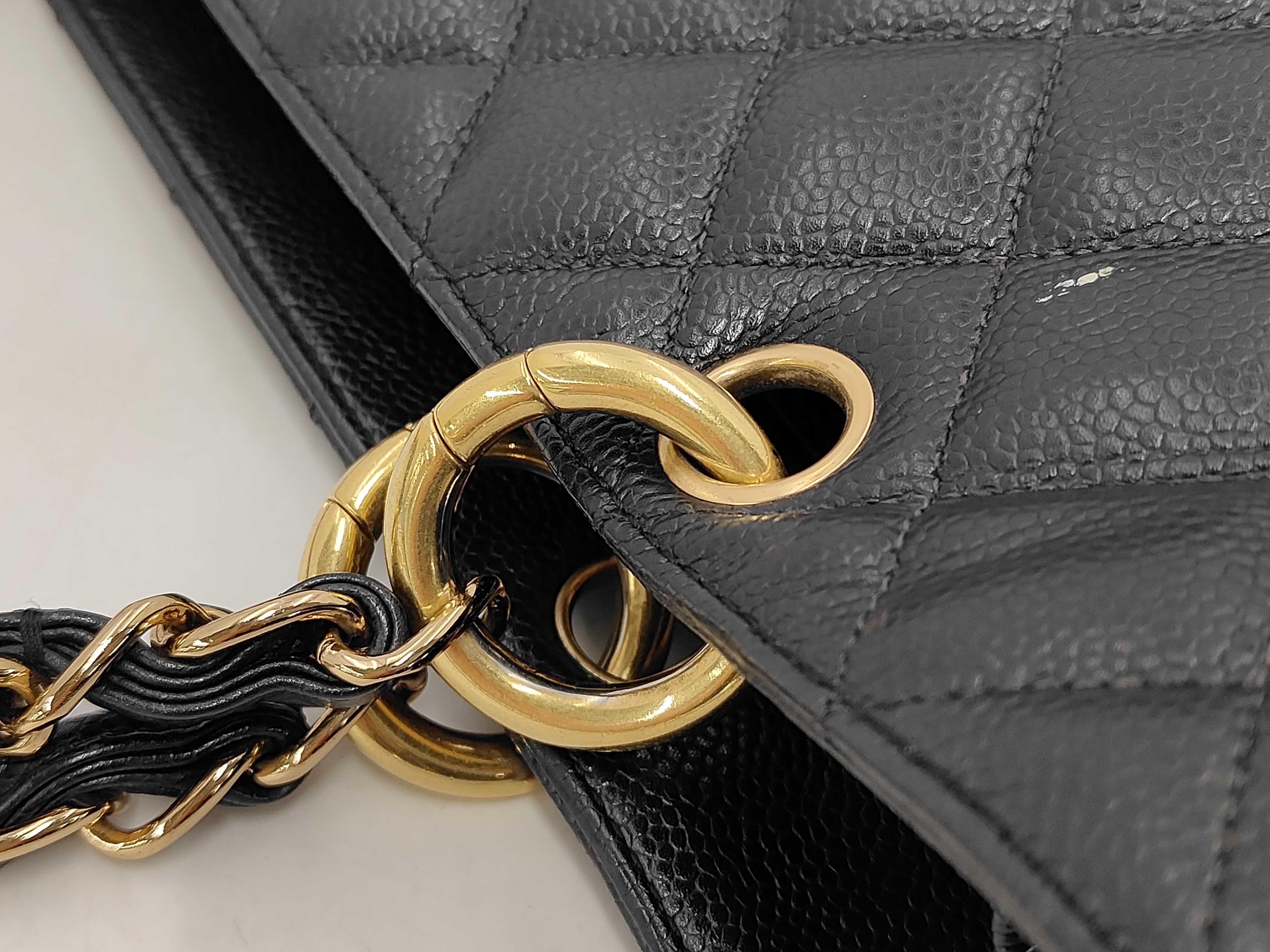 GST Caviar Skin Tote Bag with Gold Hardware (Serial Number 9) — view 5